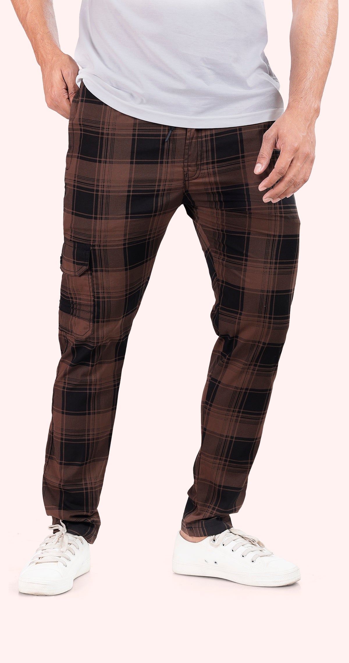 Men's Brown Cozy Comfort Pyjama Pants Check Print Comfort Cotton