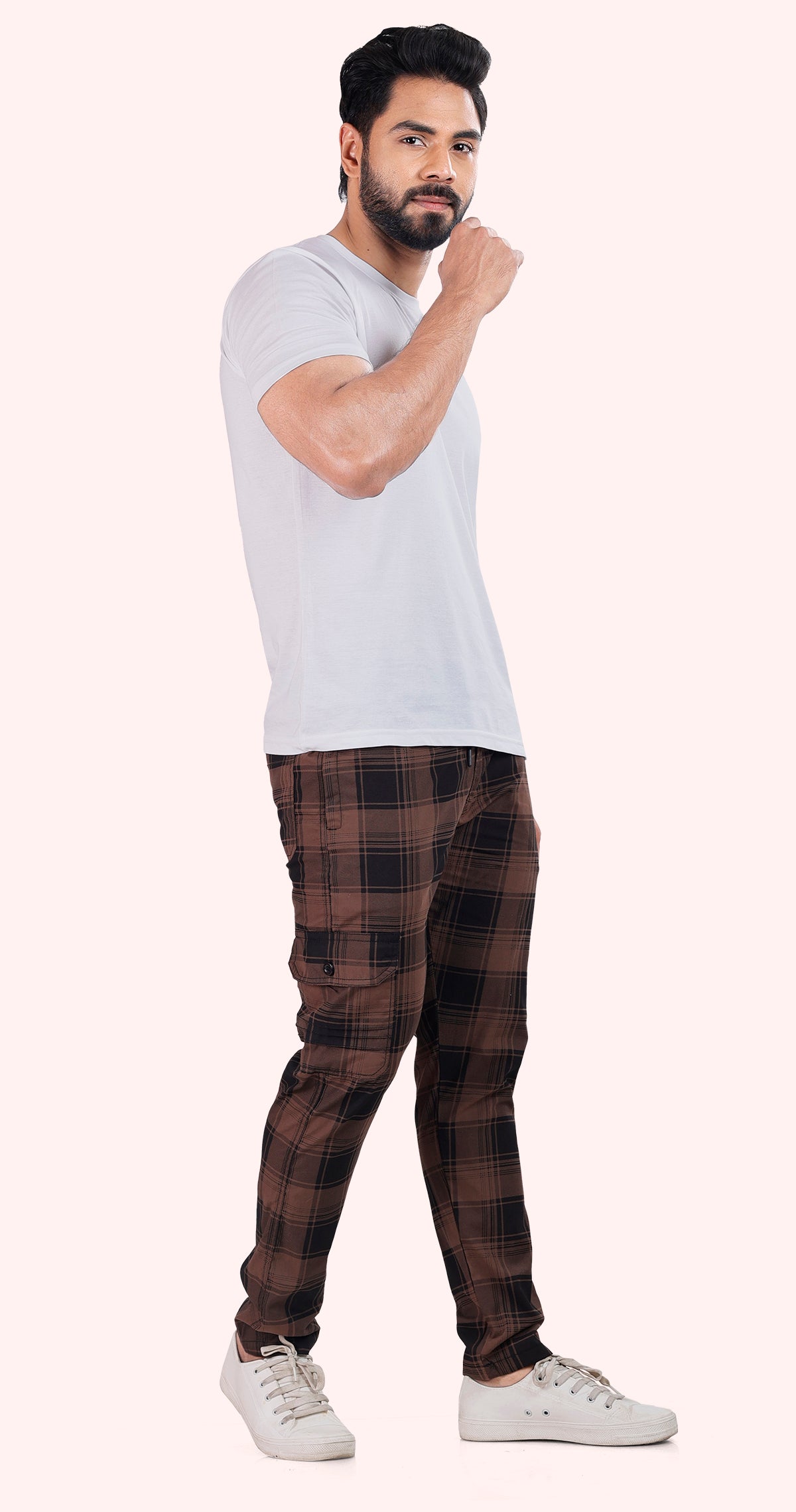 Men's Brown Cozy Comfort Pyjama Pants Check Print Comfort Cotton