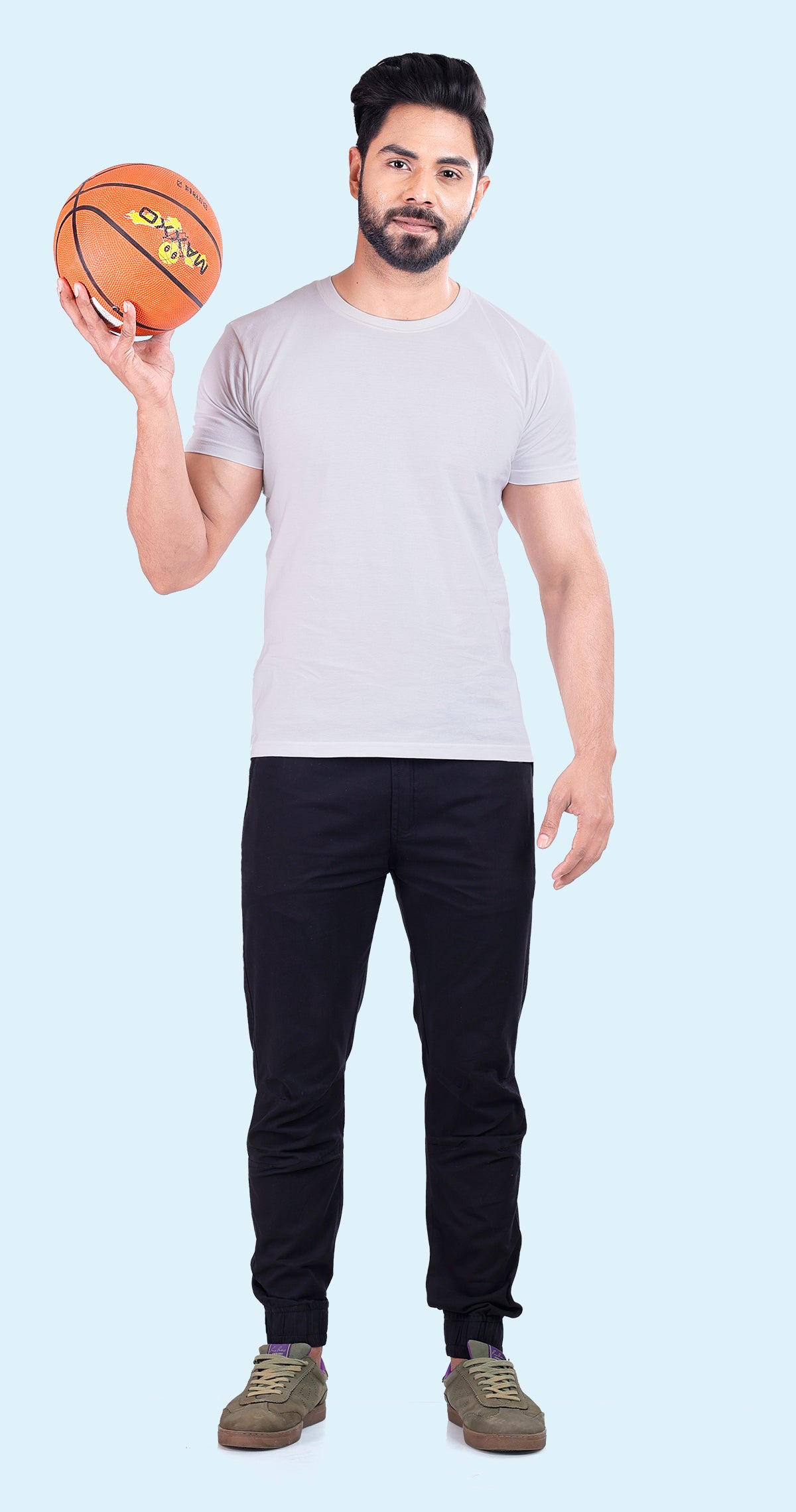 Men's Black Sporty Track Solid Jogger Cotton