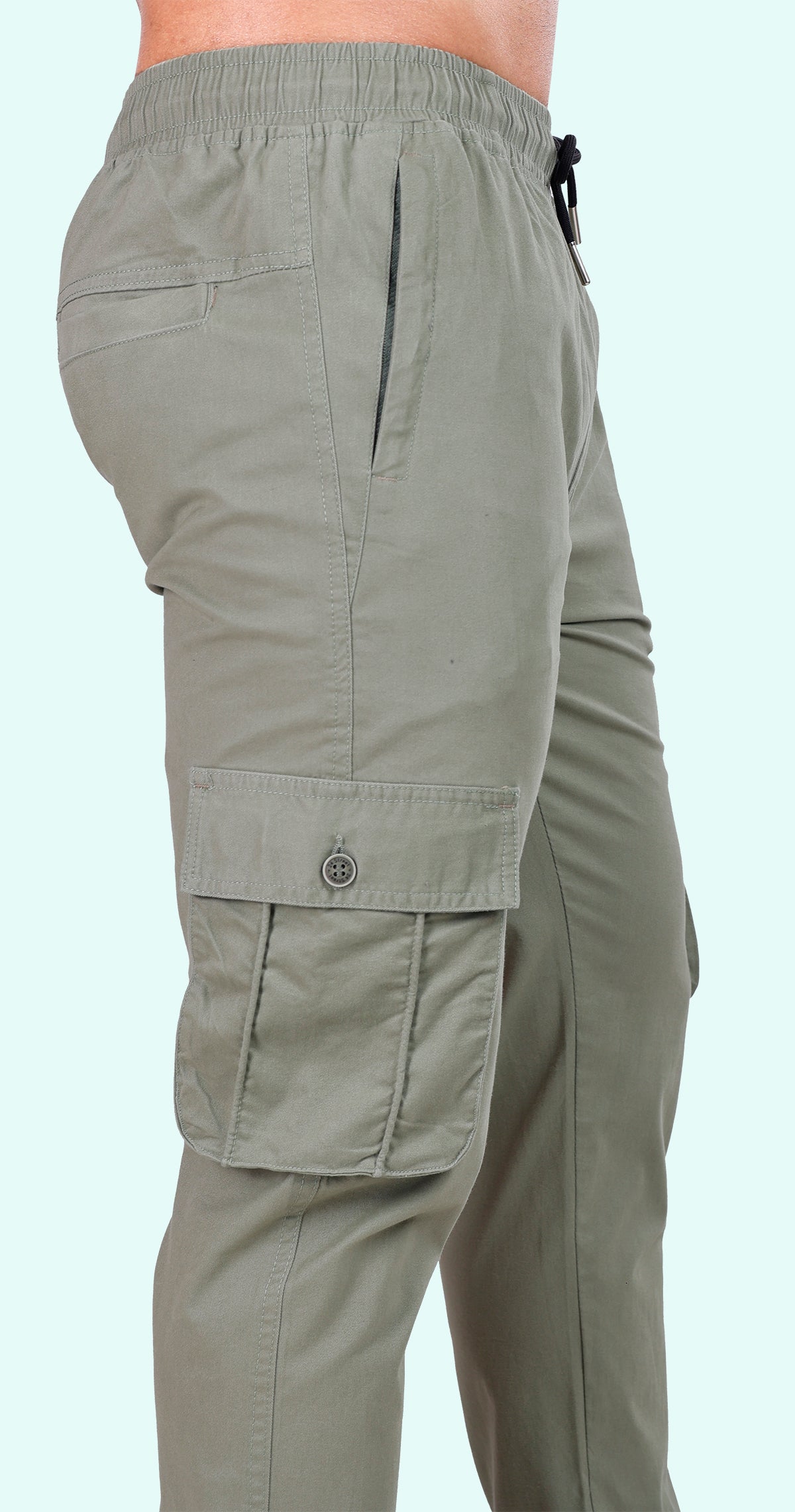 Men's Pista Green Athletic Flow Solid Jogger Cotton