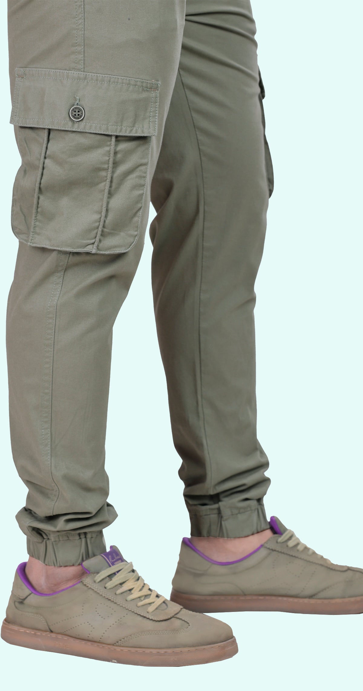 Men's Pista Green Athletic Flow Solid Jogger Cotton