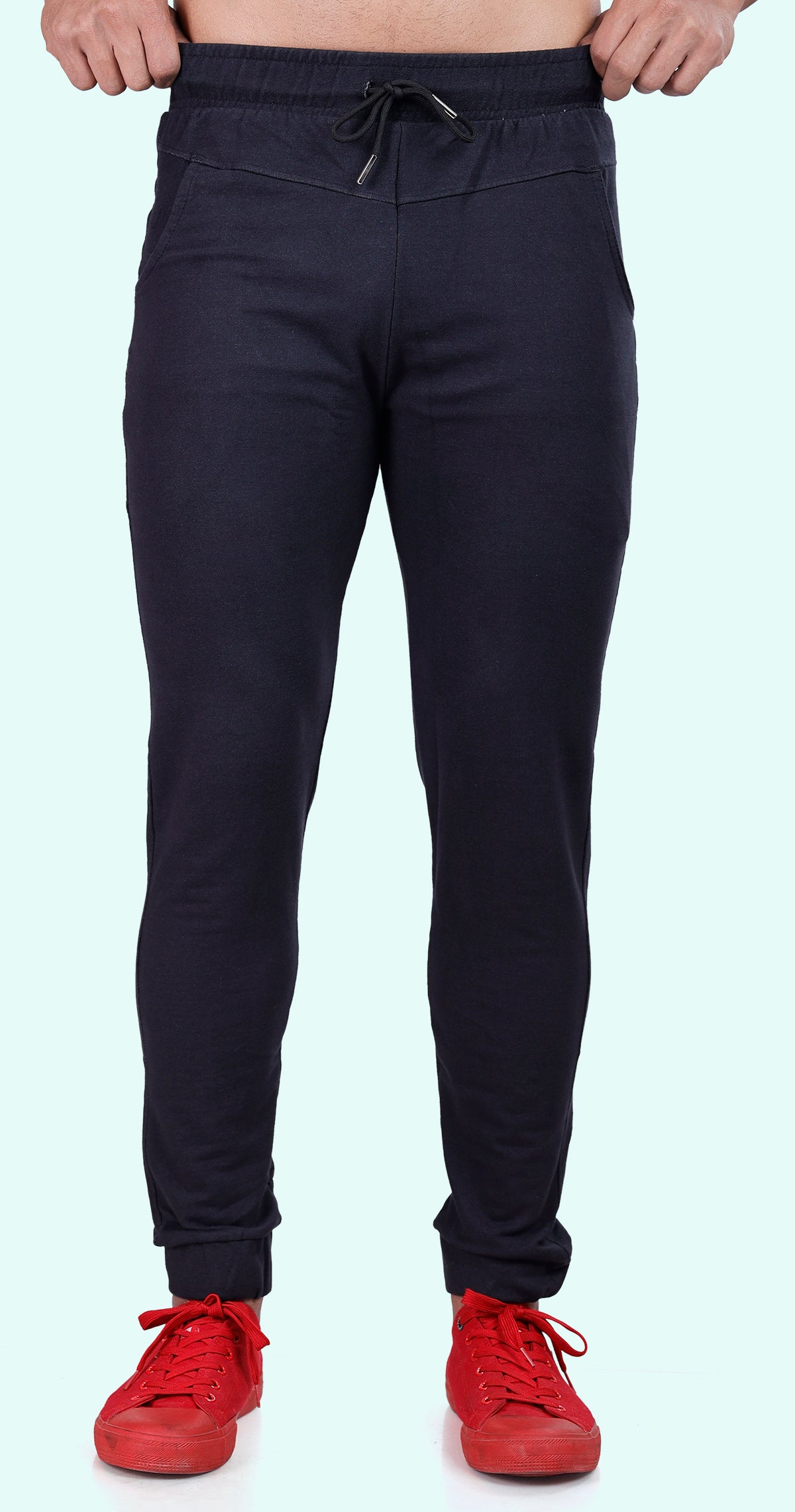 Men's Black Casual Sprint Solid Jogger Cotton