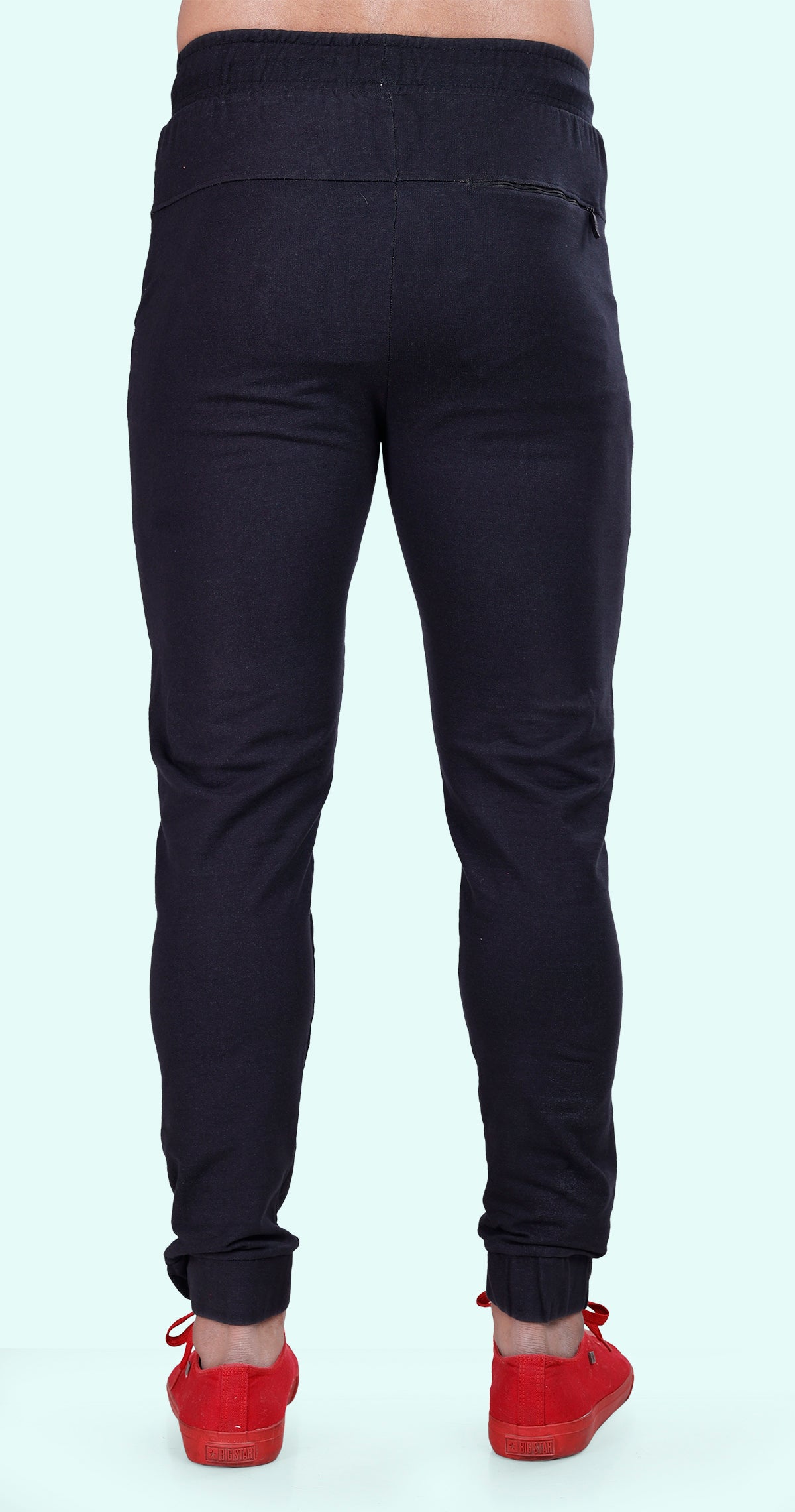Men's Black Casual Sprint Solid Jogger Cotton