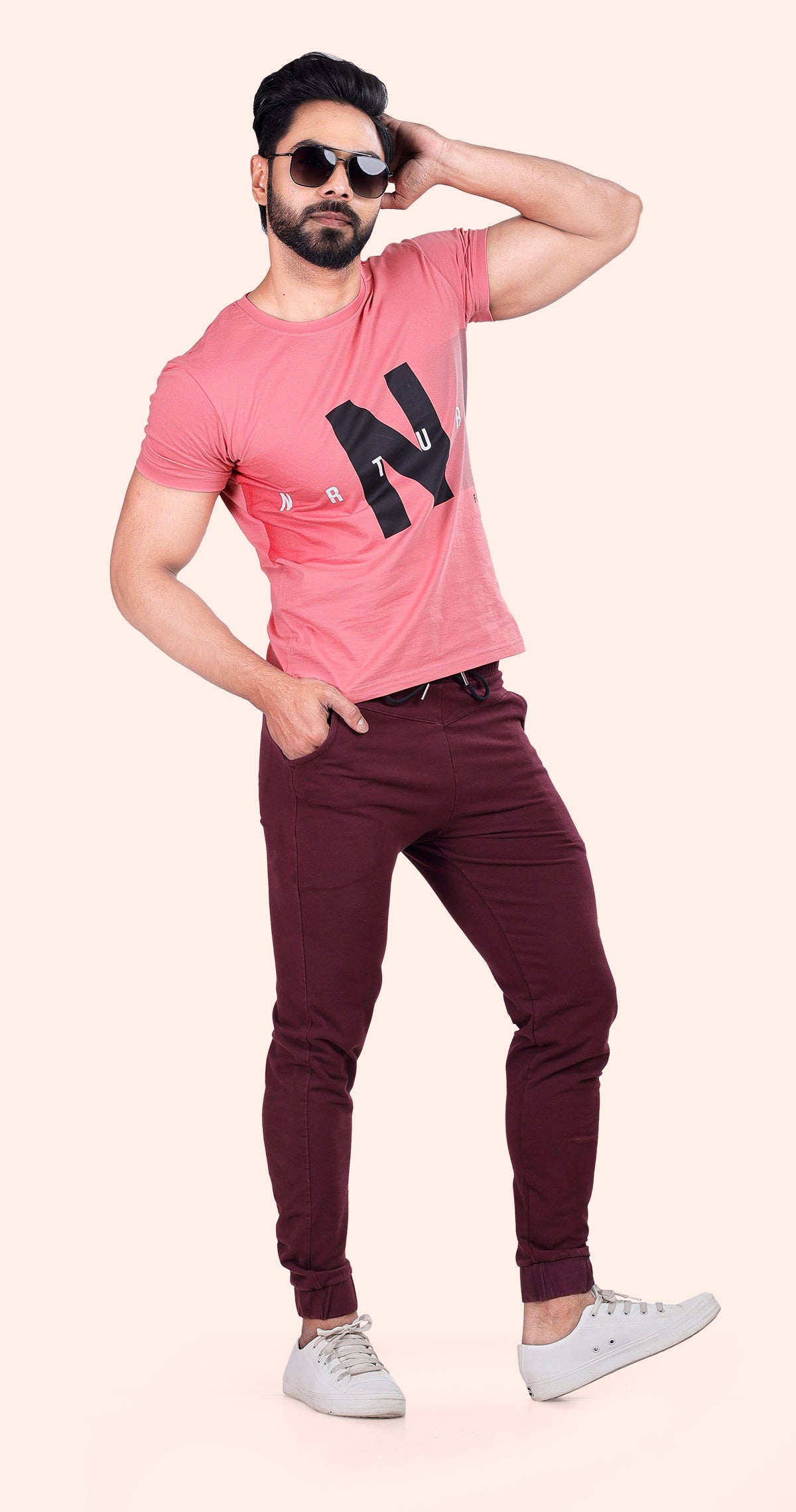 Men's Maroon Casual Sprint Solid Jogger Cotton