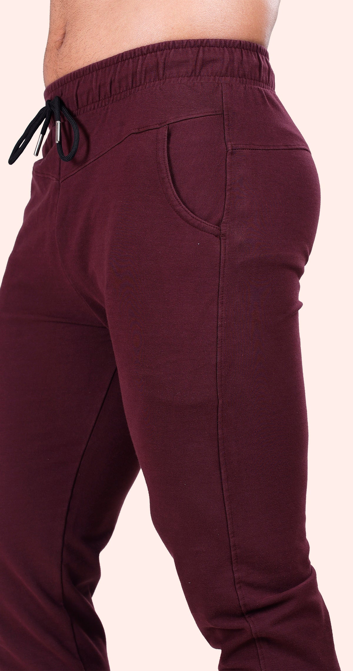 Men's Maroon Casual Sprint Solid Jogger Cotton