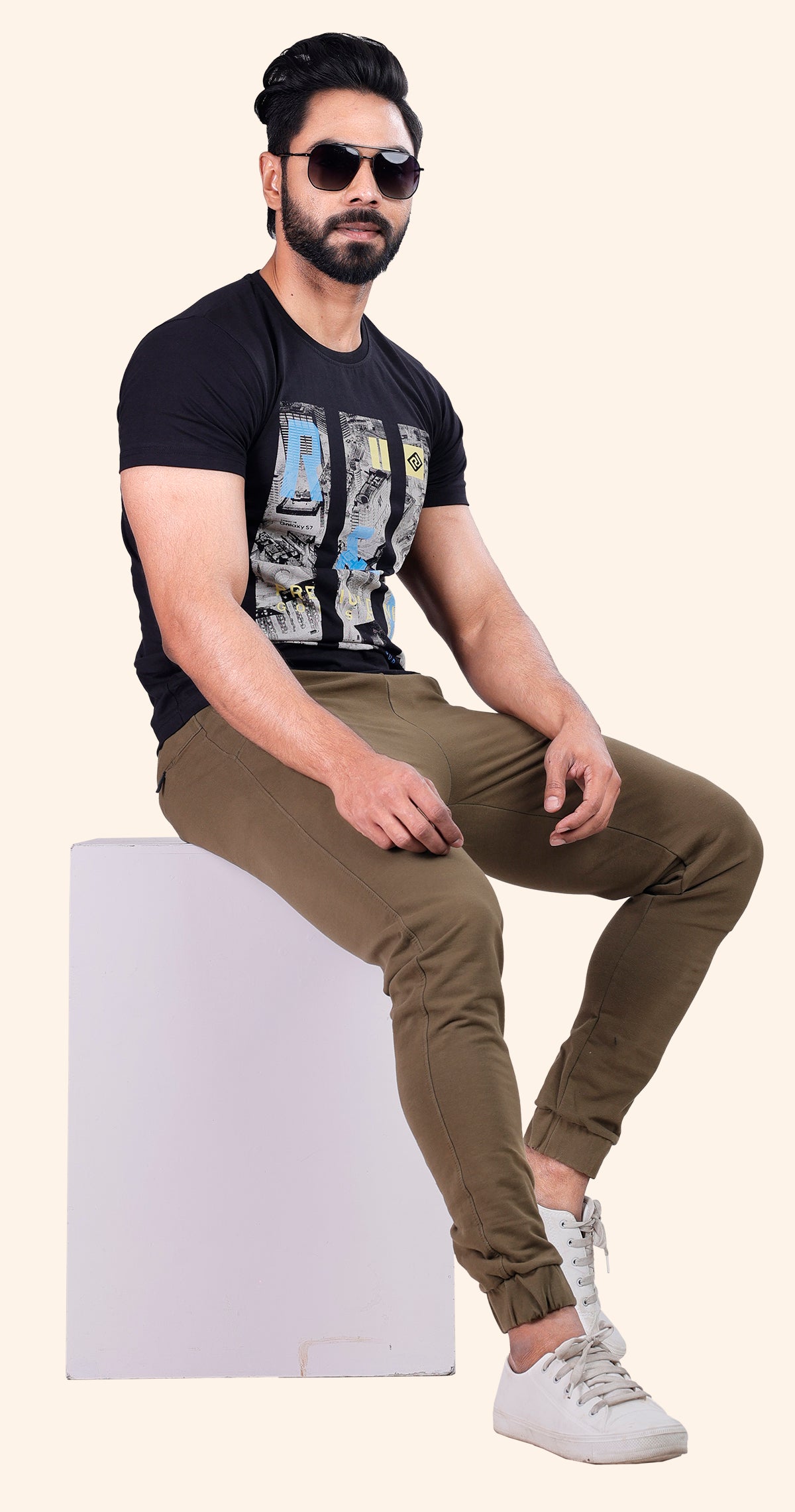 Men's Mehendi Casual Sprint Solid Jogger Cotton