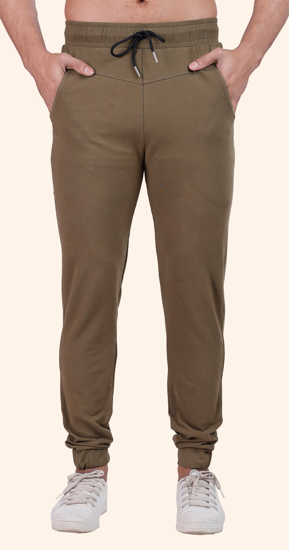 Men's Mehendi Casual Sprint Solid Jogger Cotton