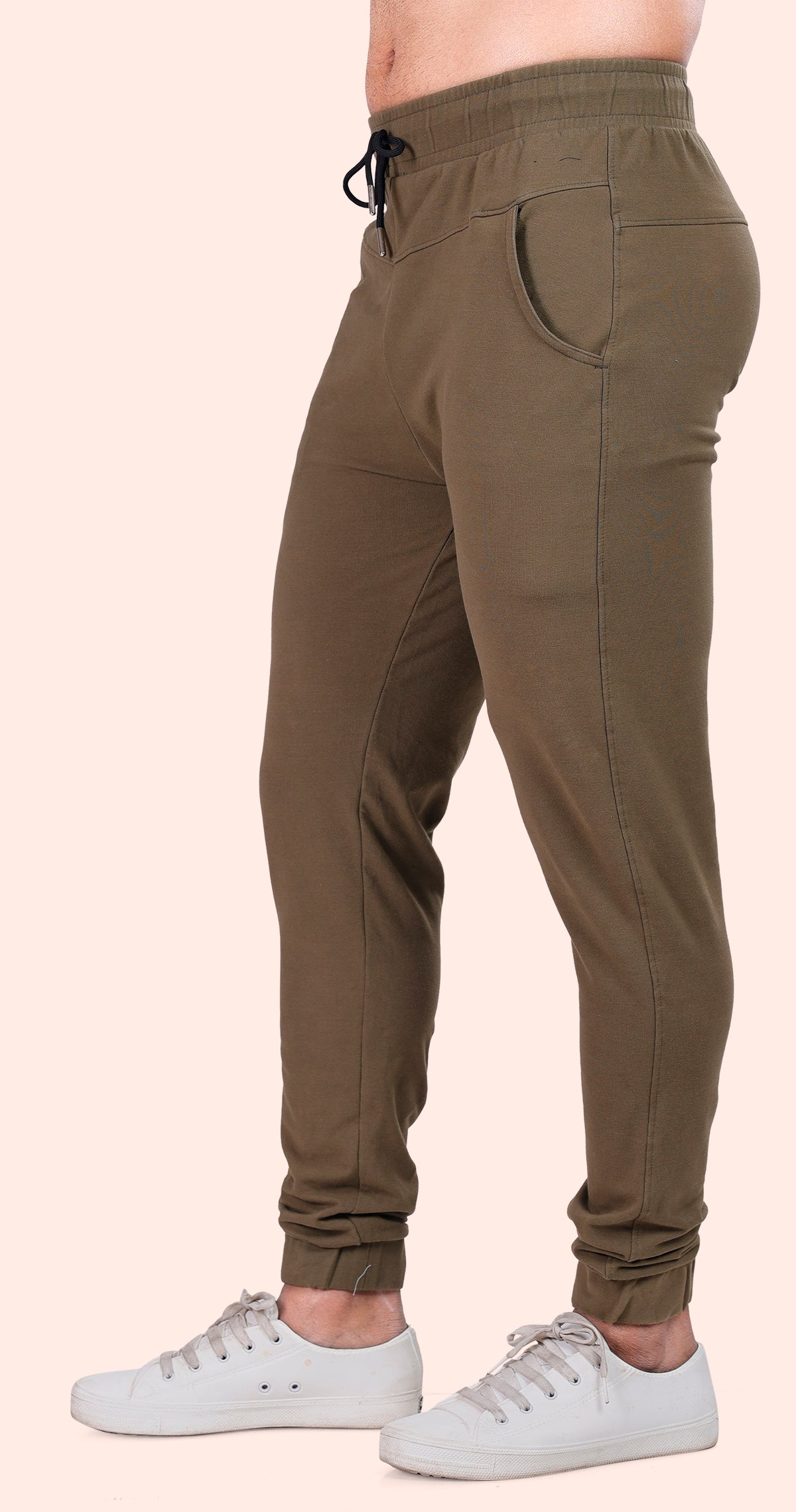 Men's Mehendi Casual Sprint Solid Jogger Cotton