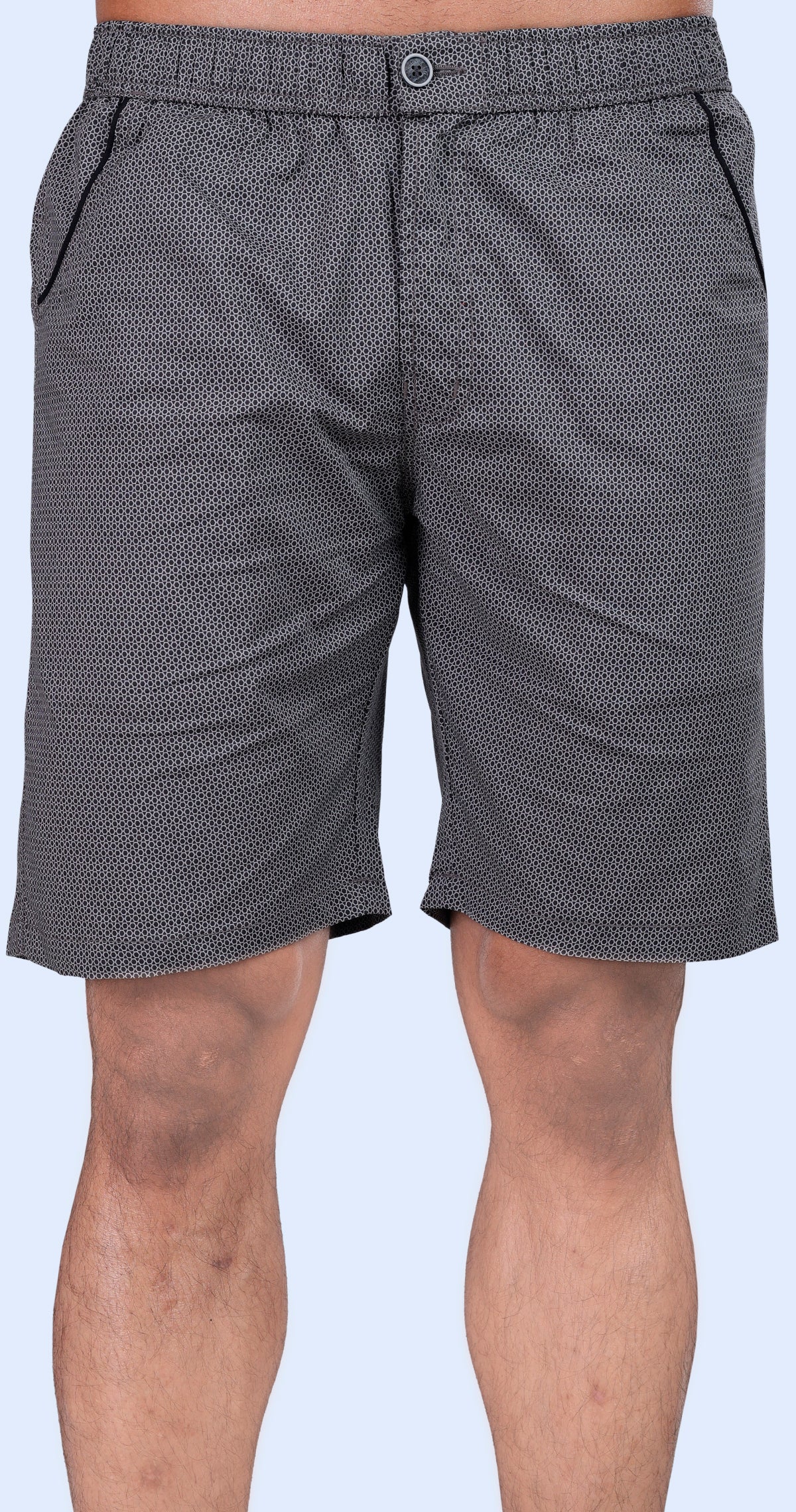 Men's Grey Tropical Ease Printed Bermuda Comfort Cotton