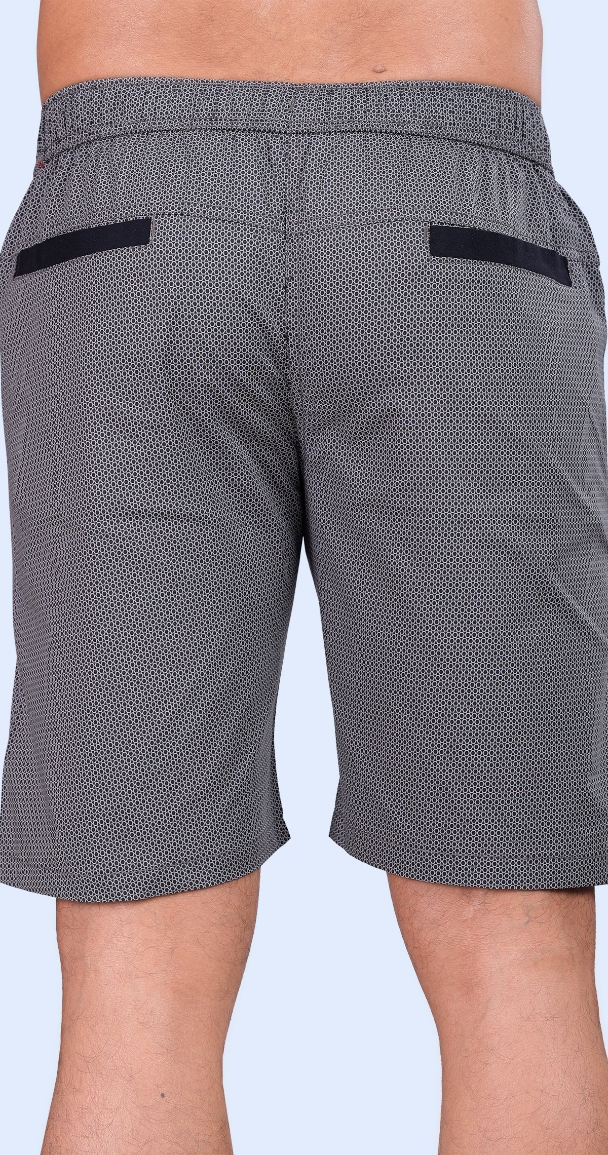 Men's Grey Tropical Ease Printed Bermuda Comfort Cotton