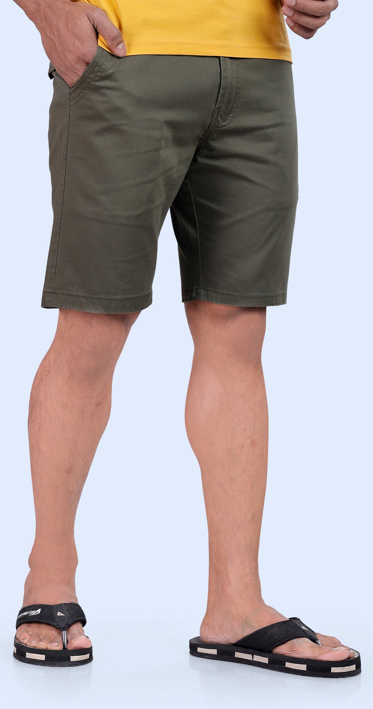 Men's Olive Green Ocean Breeze Solid Bermuda Comfort Cotton