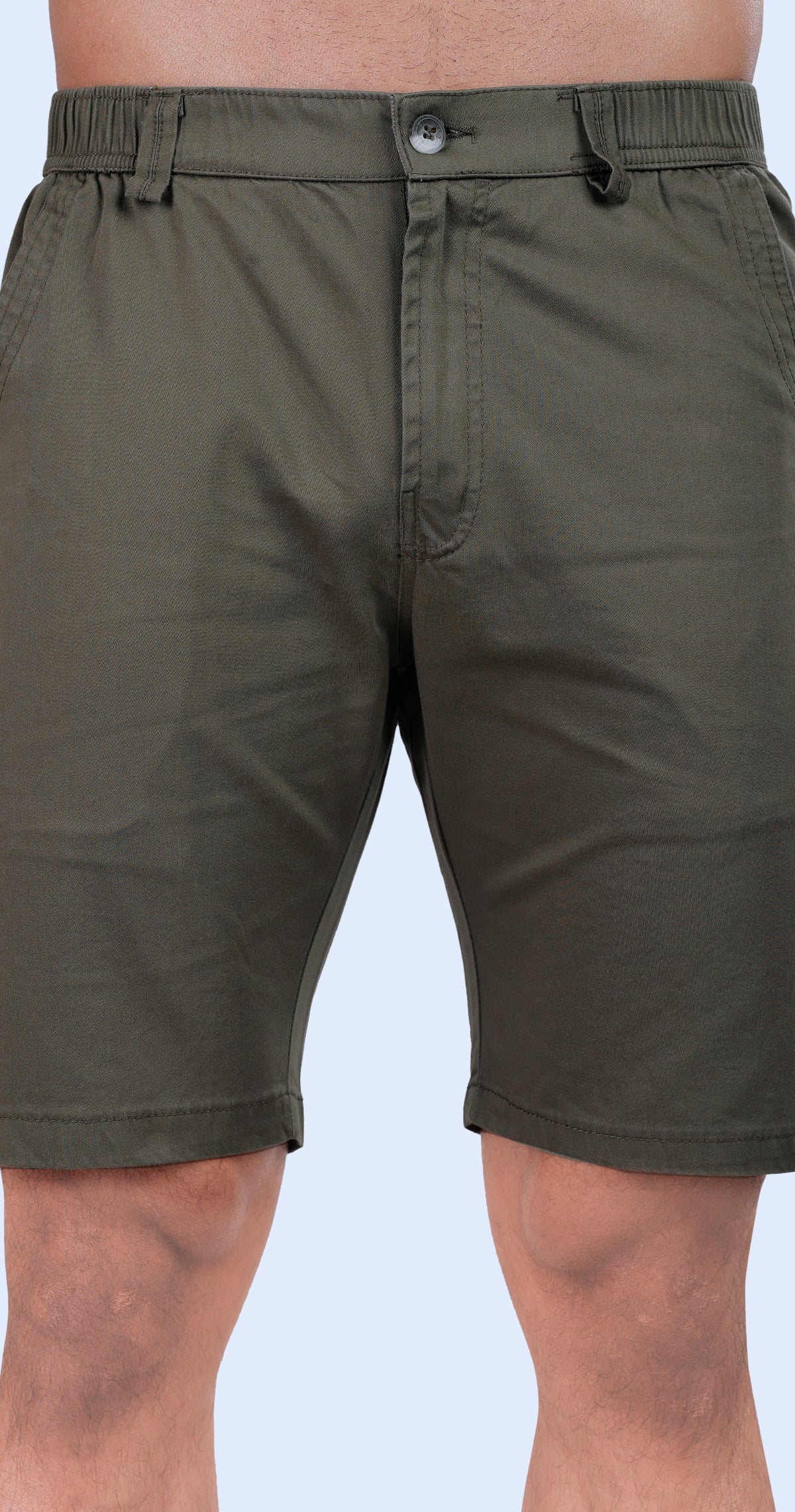 Men's Olive Green Ocean Breeze Solid Bermuda Comfort Cotton