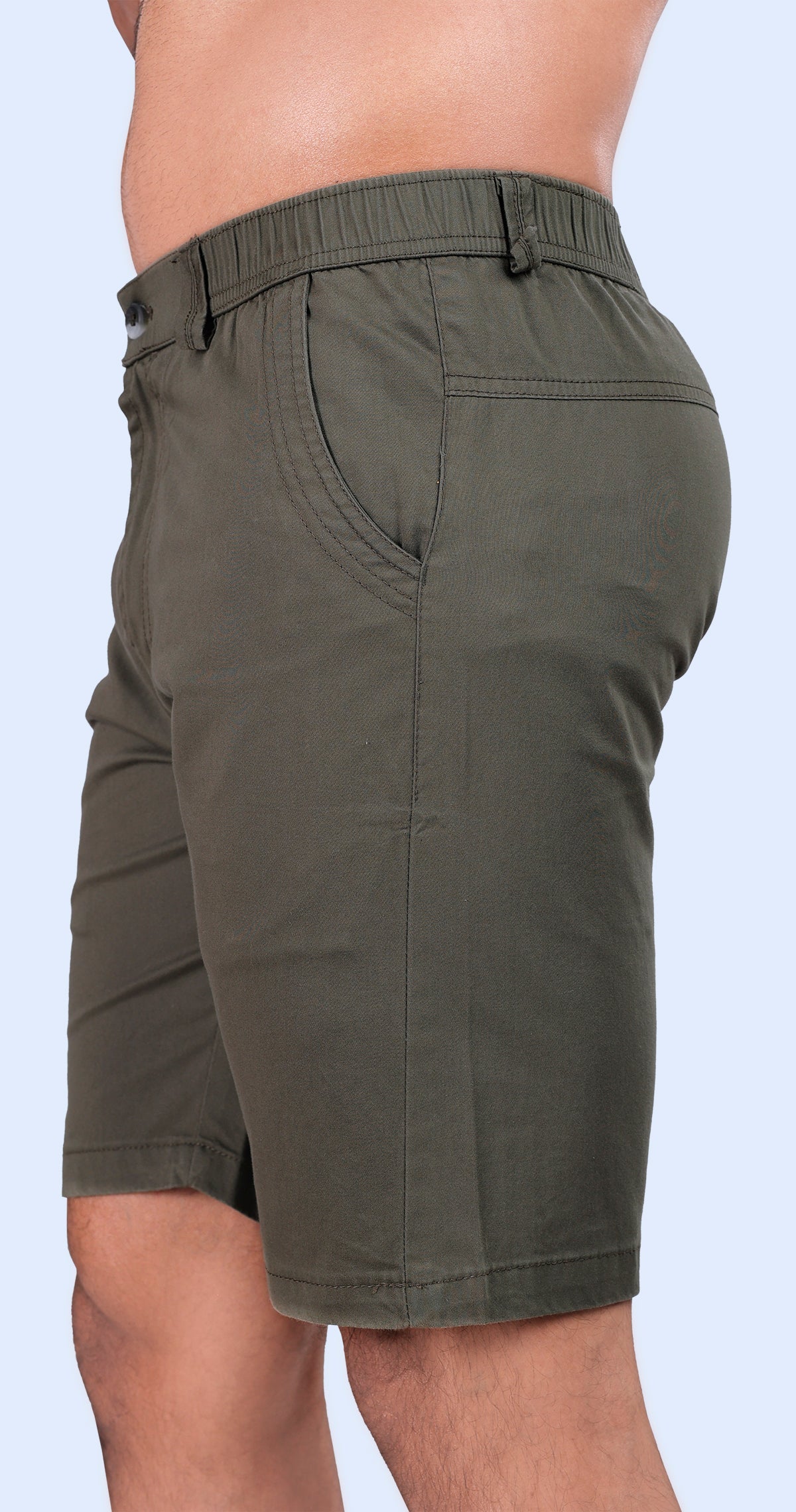 Men's Olive Green Ocean Breeze Solid Bermuda Comfort Cotton