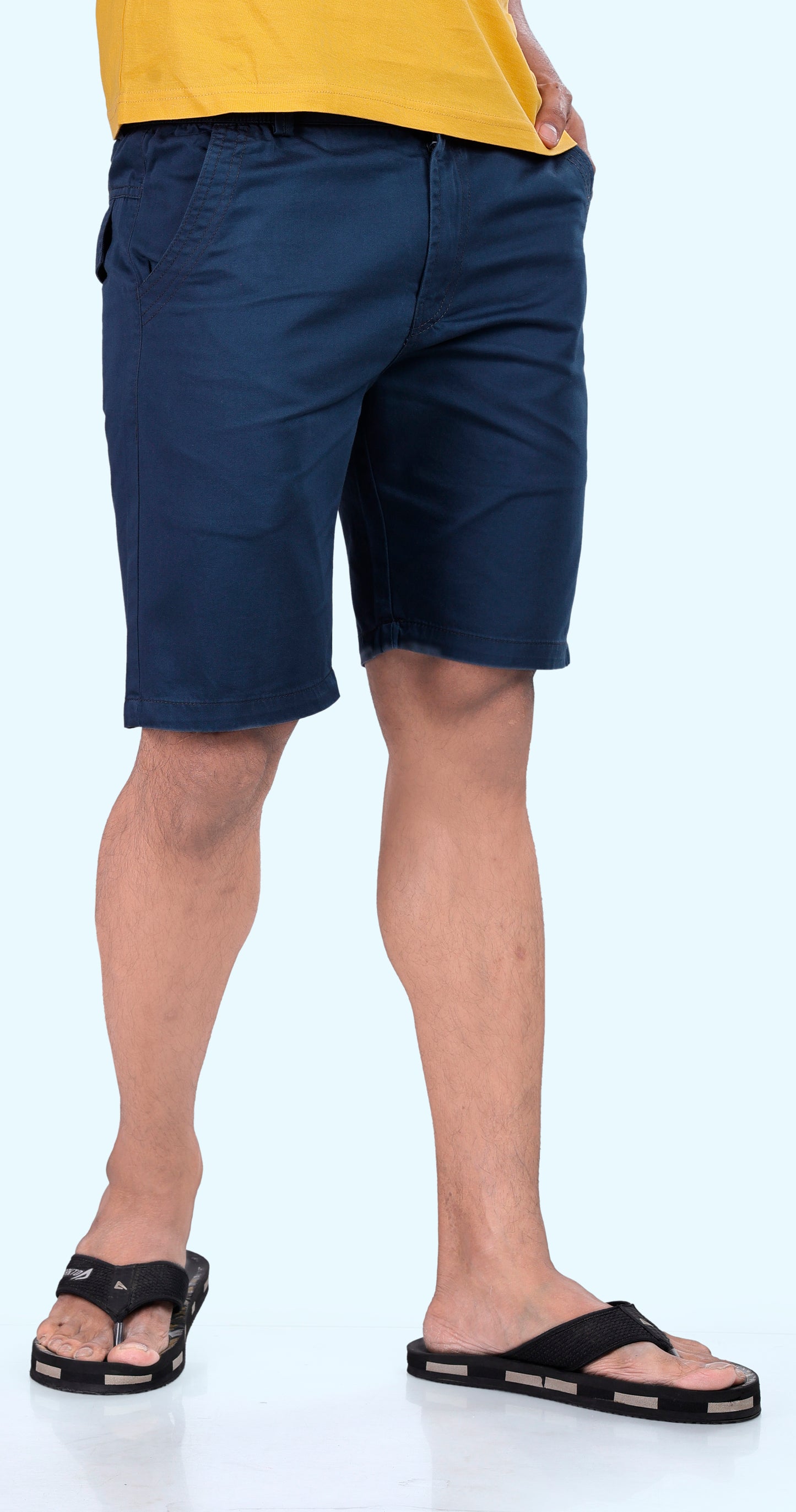 Men's Blue Ocean Breeze Solid Bermuda Comfort Cotton