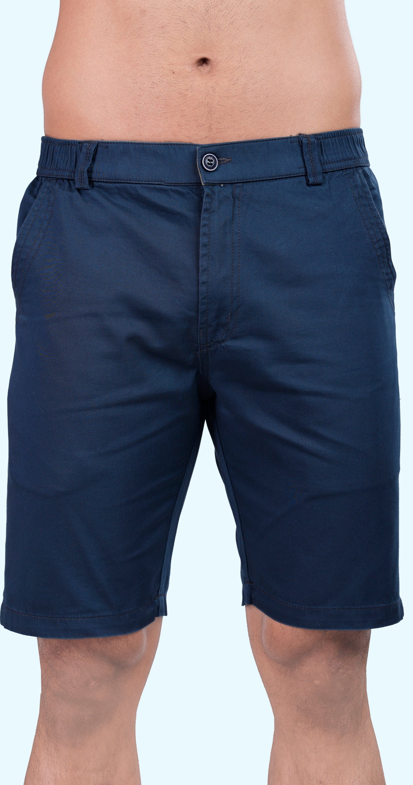 Men's Blue Ocean Breeze Solid Bermuda Comfort Cotton
