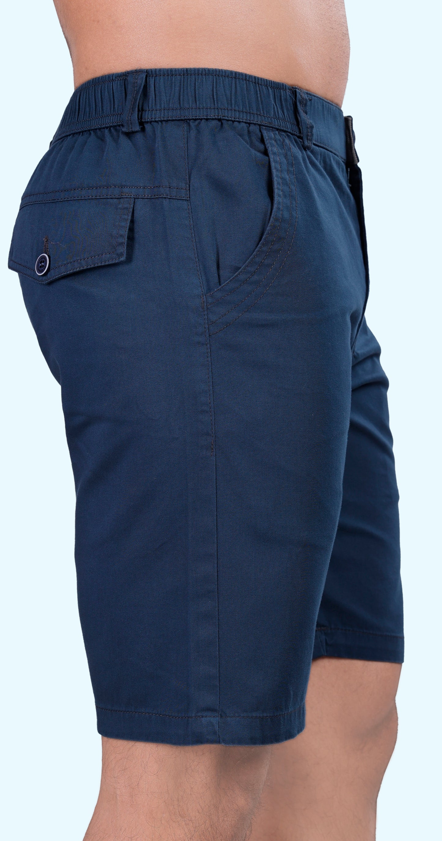 Men's Blue Ocean Breeze Solid Bermuda Comfort Cotton