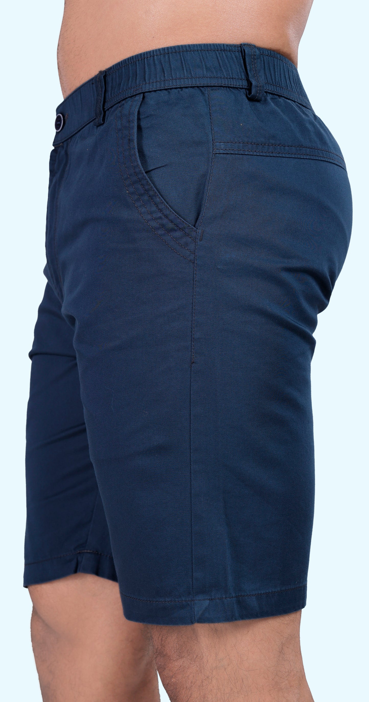 Men's Blue Ocean Breeze Solid Bermuda Comfort Cotton