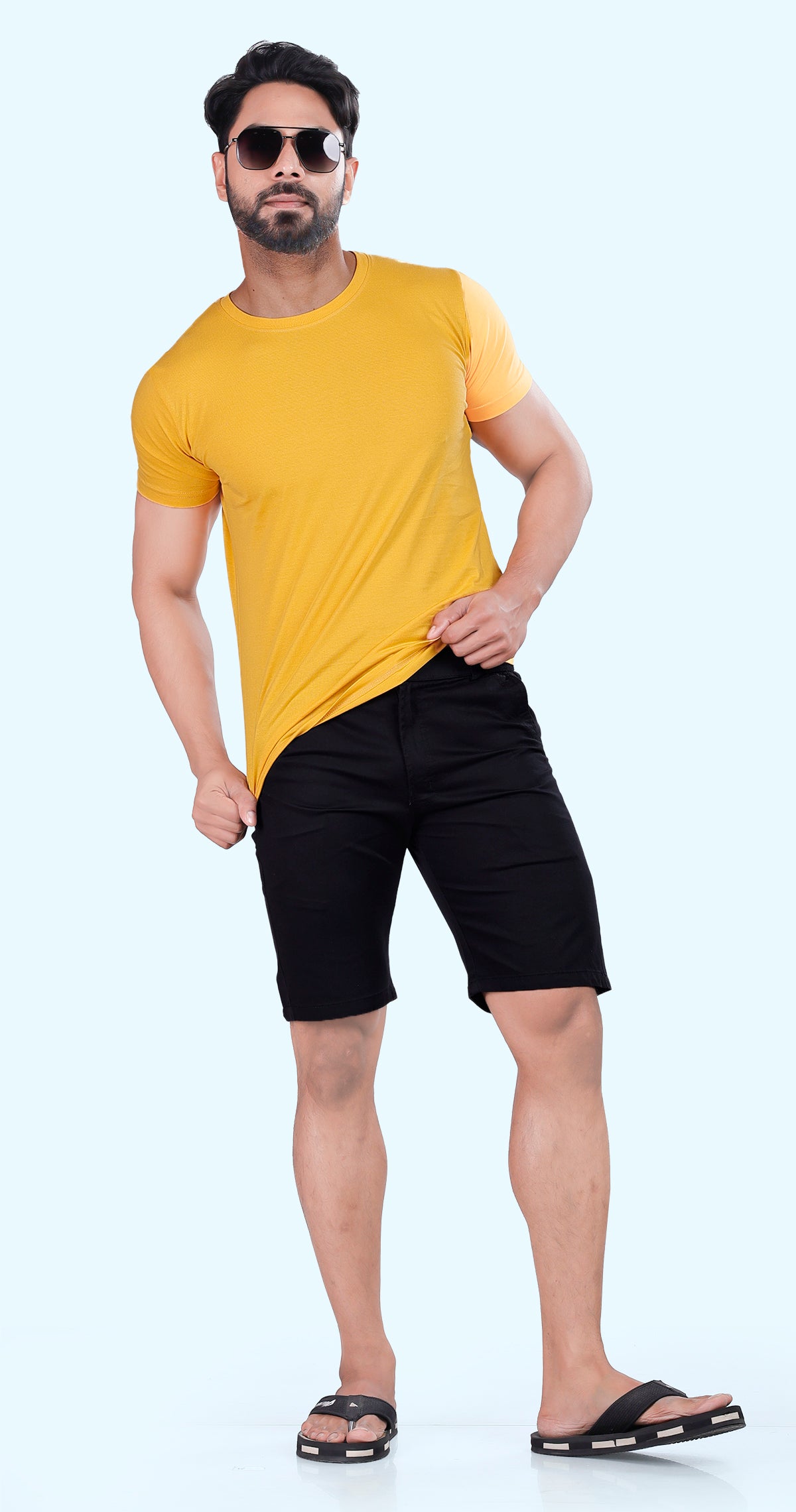 Men's Black Ocean Breeze Solid Bermuda Comfort Cotton