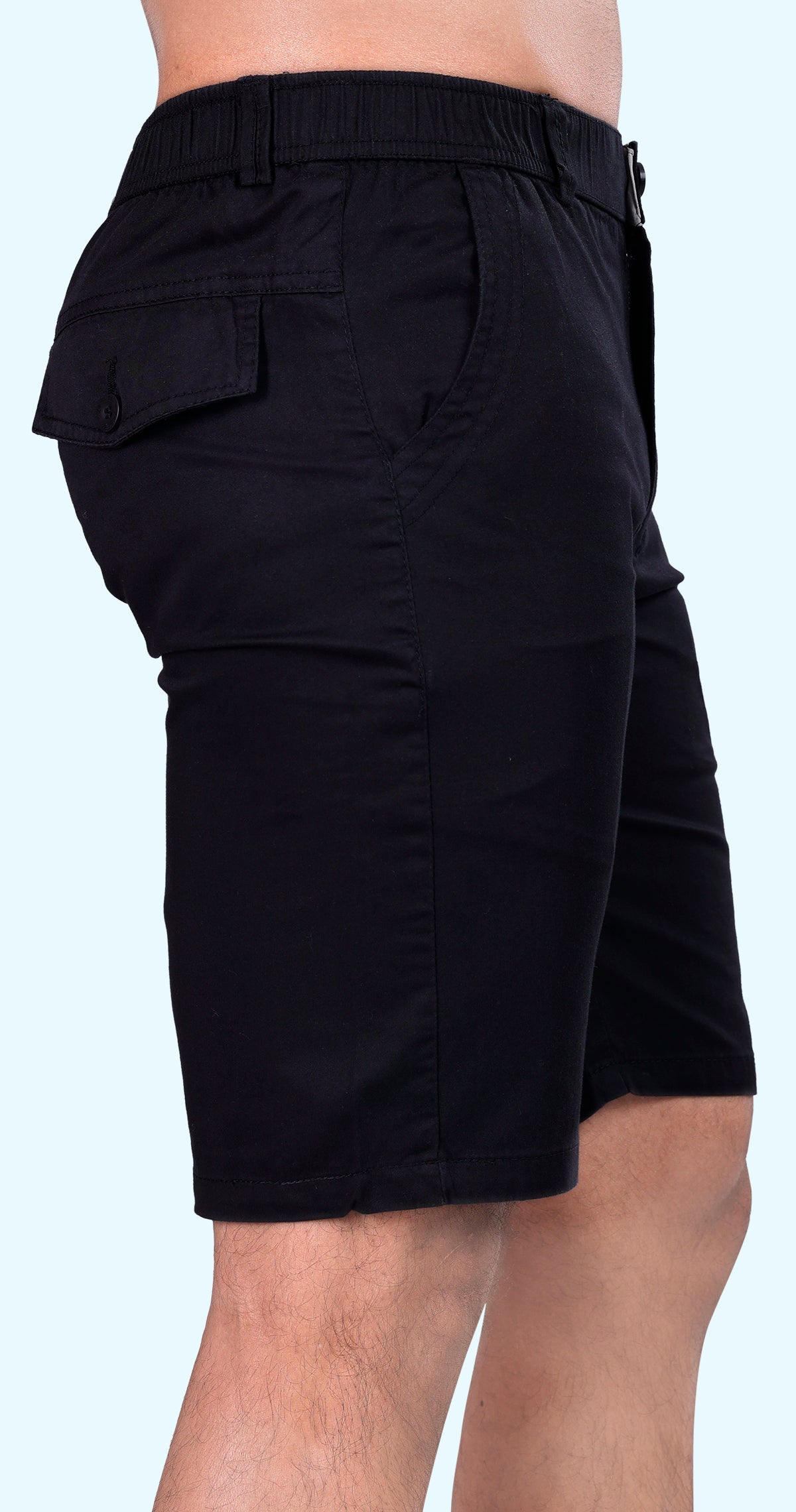 Men's Black Ocean Breeze Solid Bermuda Comfort Cotton