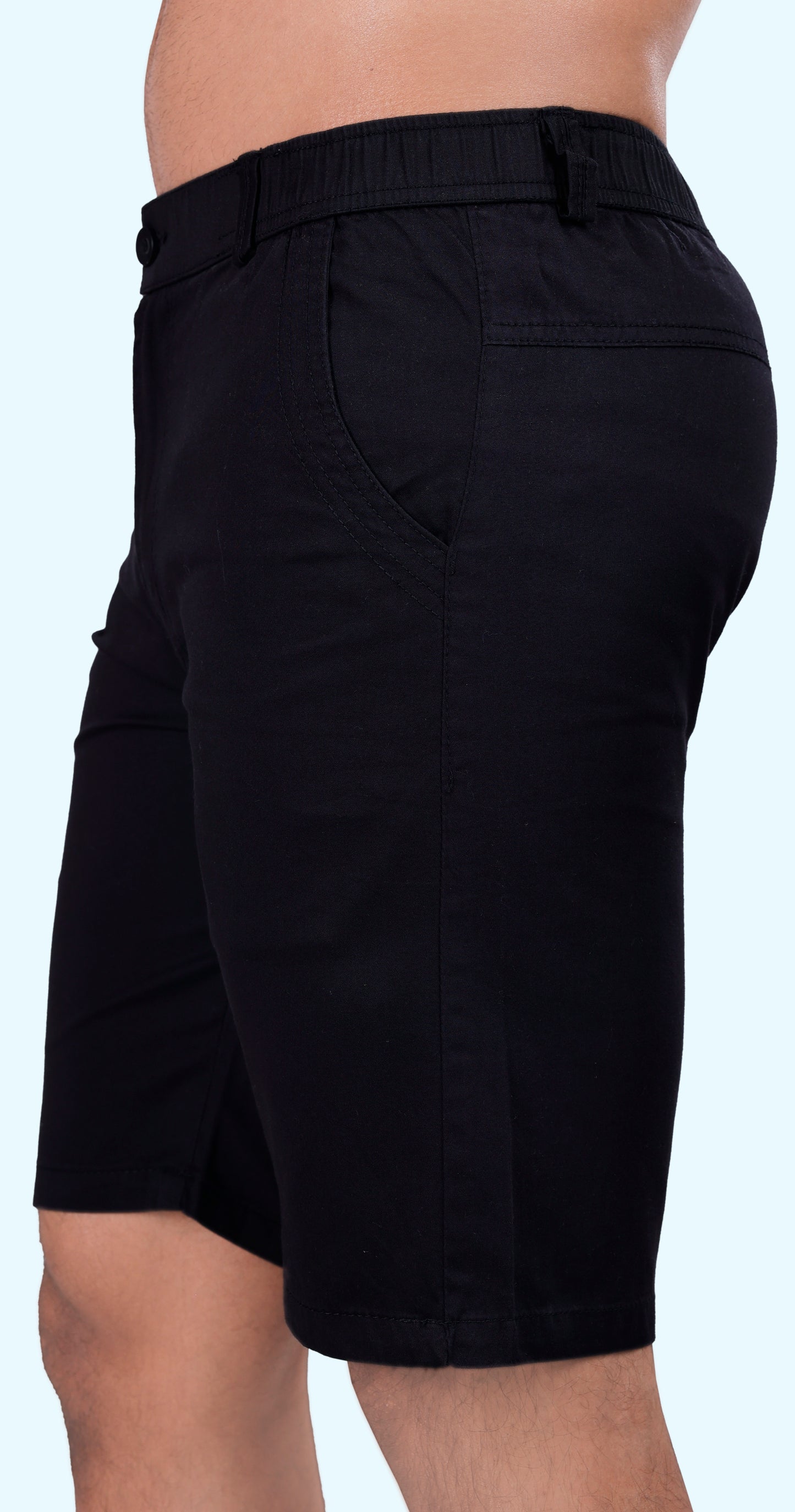Men's Black Ocean Breeze Solid Bermuda Comfort Cotton