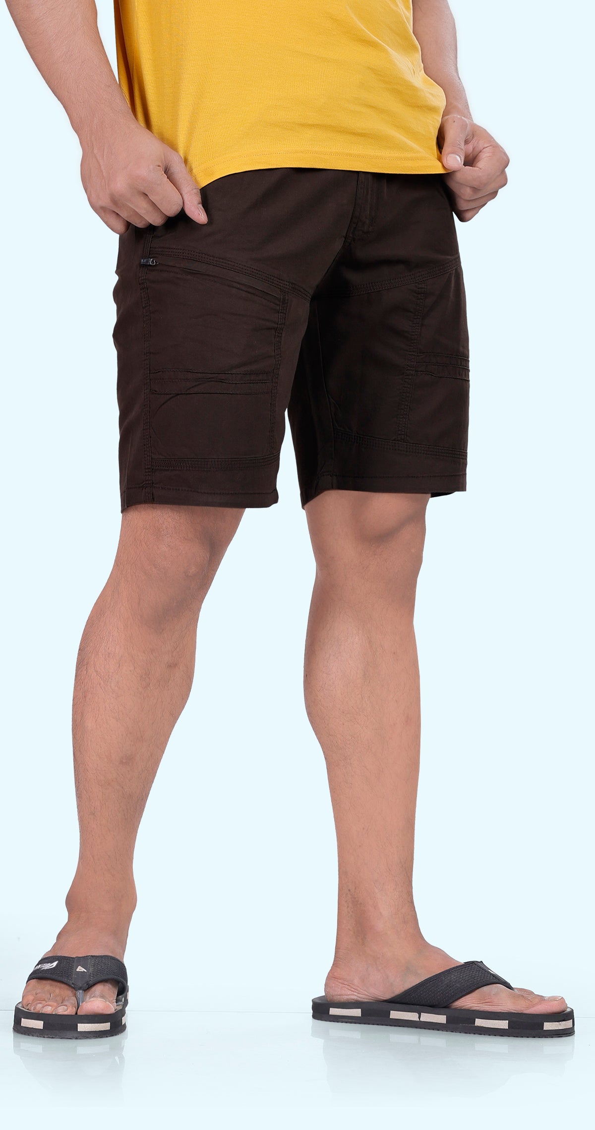 Men's Coffee Brown Paradise Fit Solid Bermuda Comfort Cotton