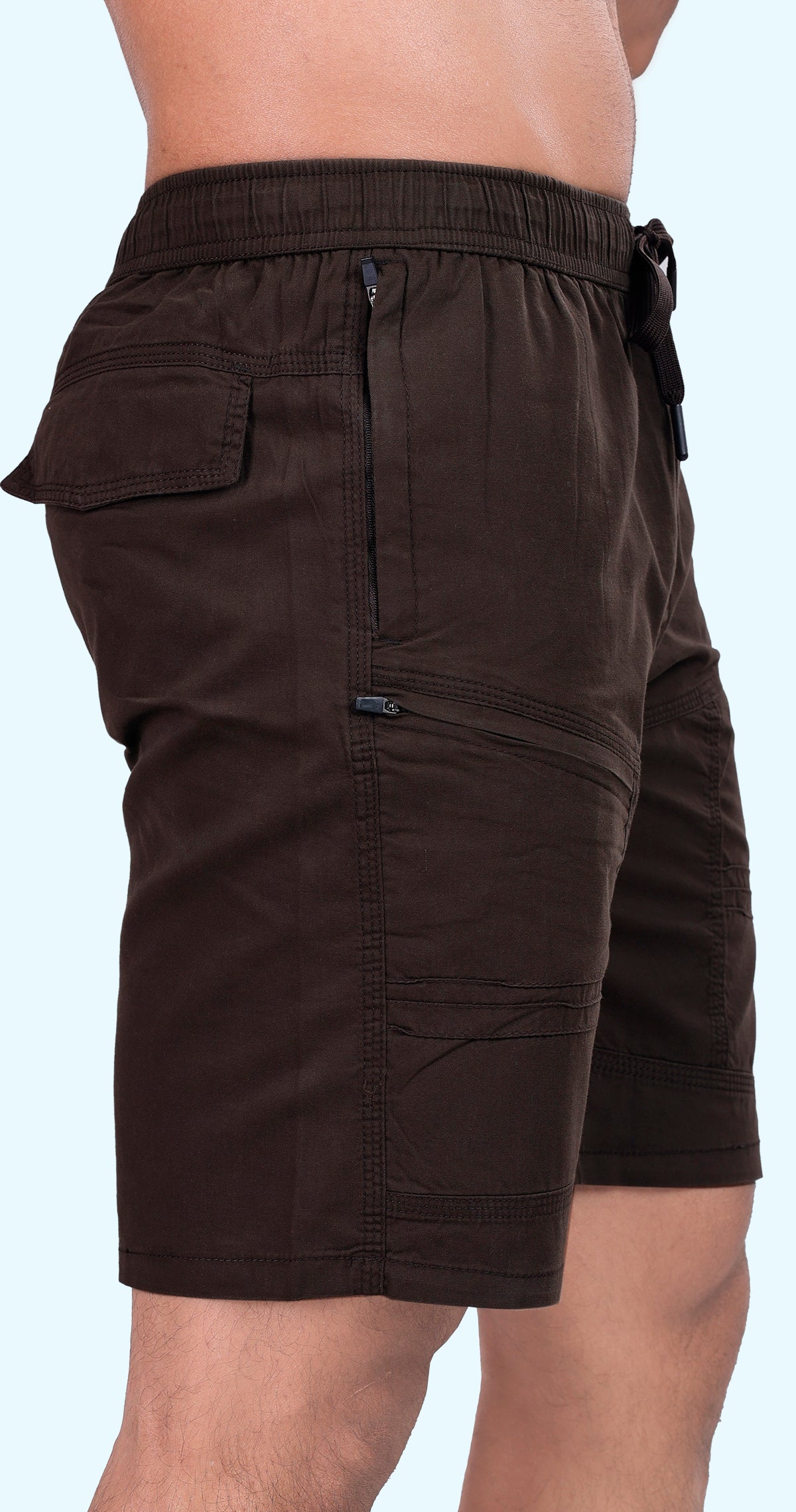 Men's Coffee Brown Paradise Fit Solid Bermuda Comfort Cotton