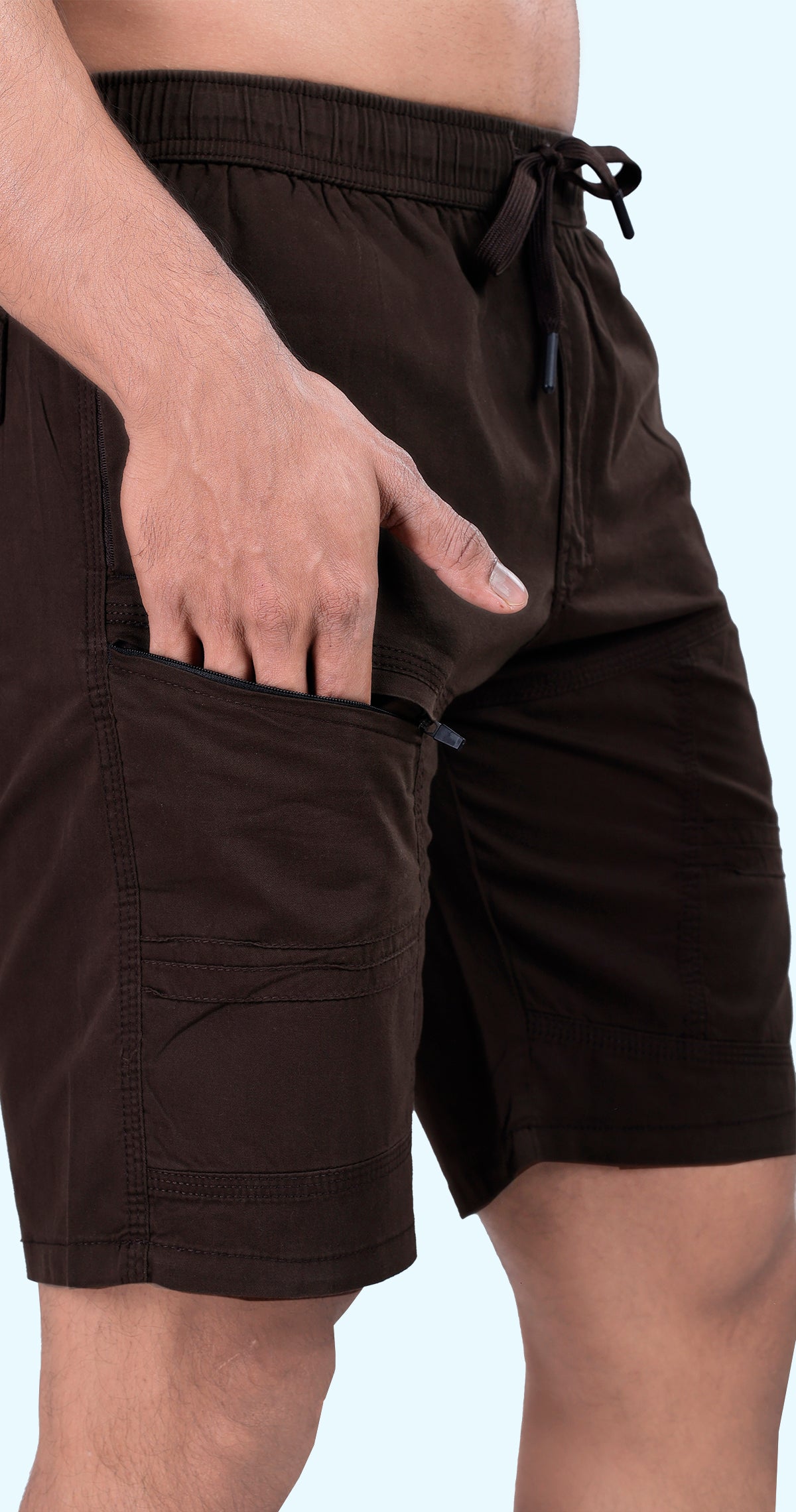Men's Coffee Brown Paradise Fit Solid Bermuda Comfort Cotton