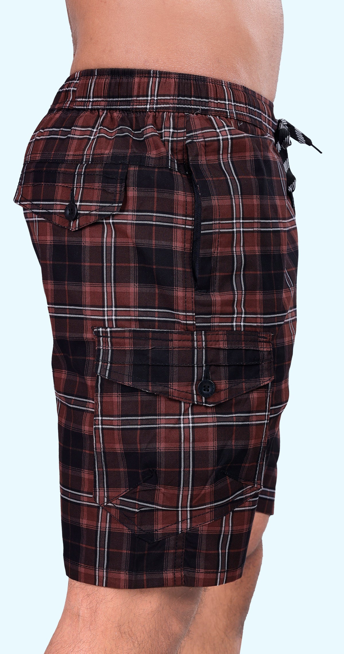 Men's Brown Casual Coast Check Bermuda Comfort Cotton