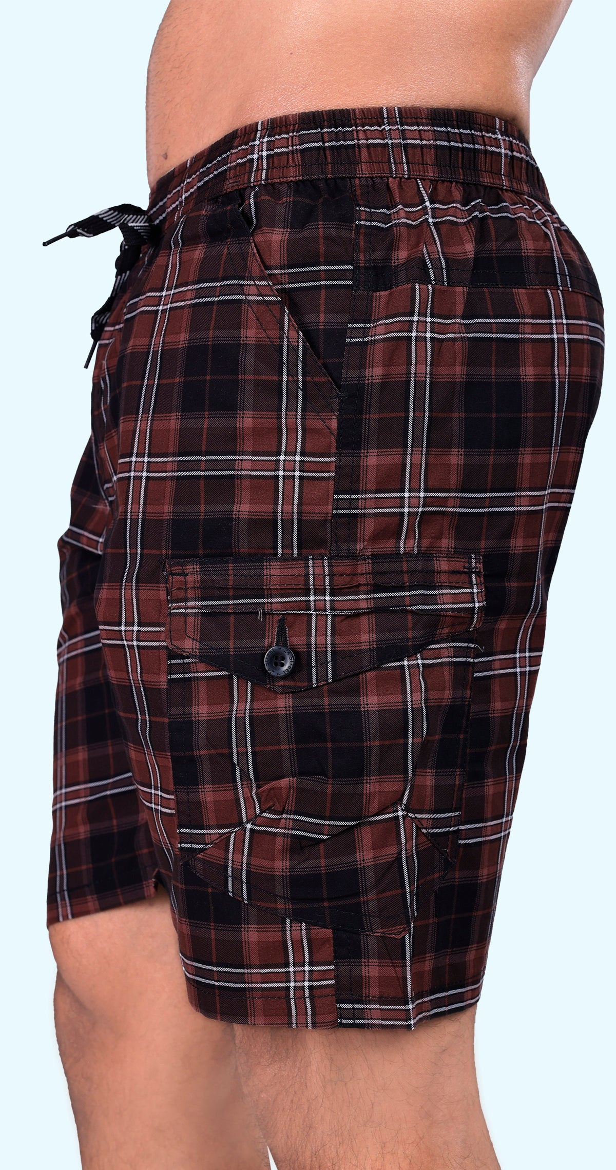 Men's Brown Casual Coast Check Bermuda Comfort Cotton
