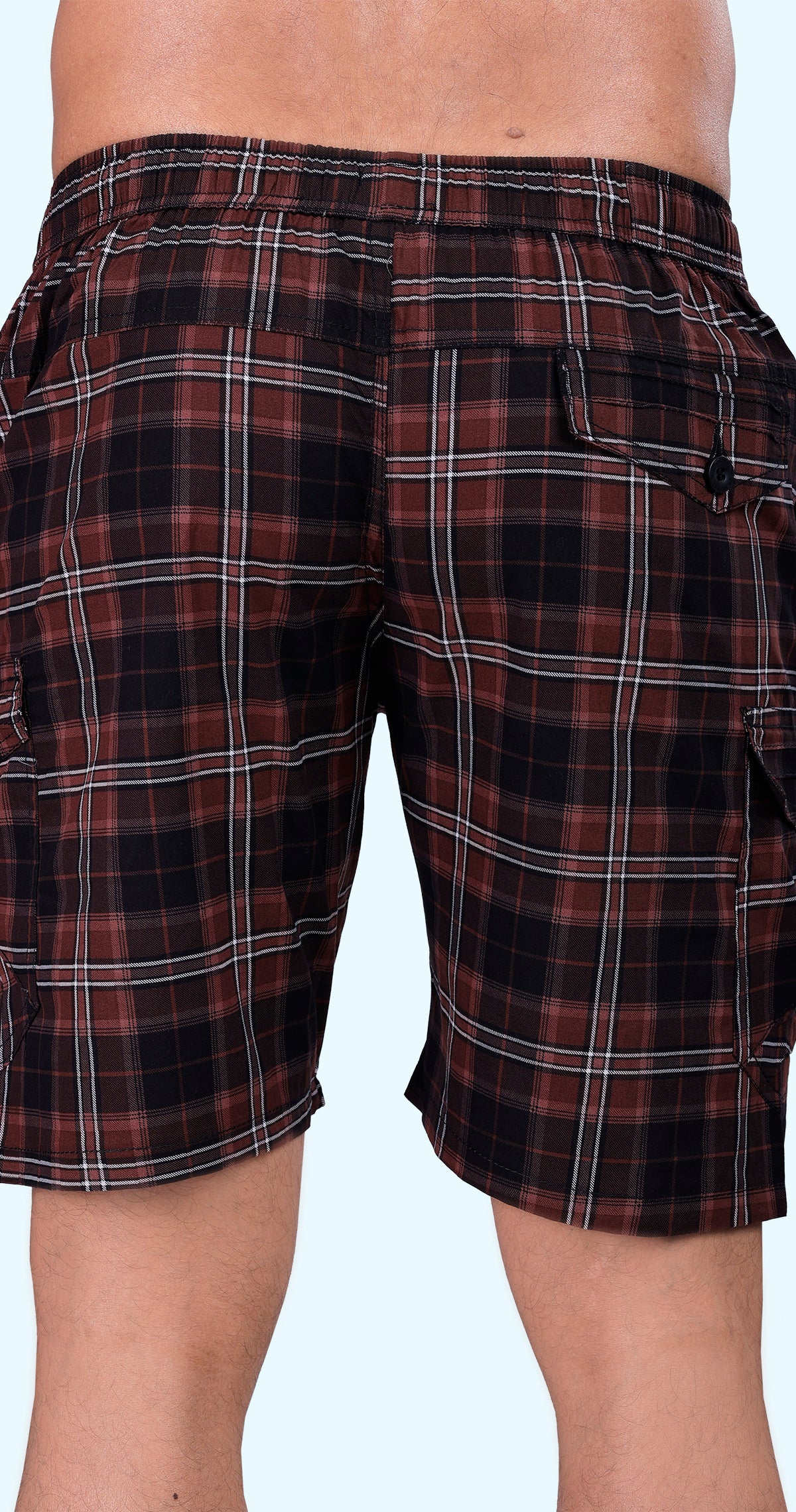 Men's Brown Casual Coast Check Bermuda Comfort Cotton
