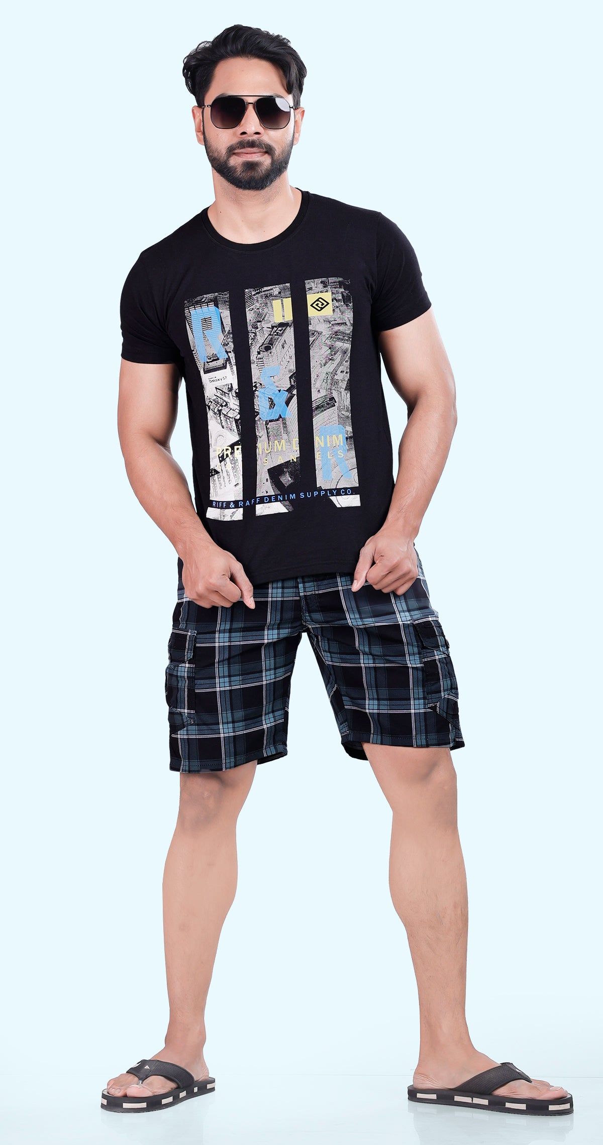 Men's Green Casual Coast Check Bermuda Comfort Cotton