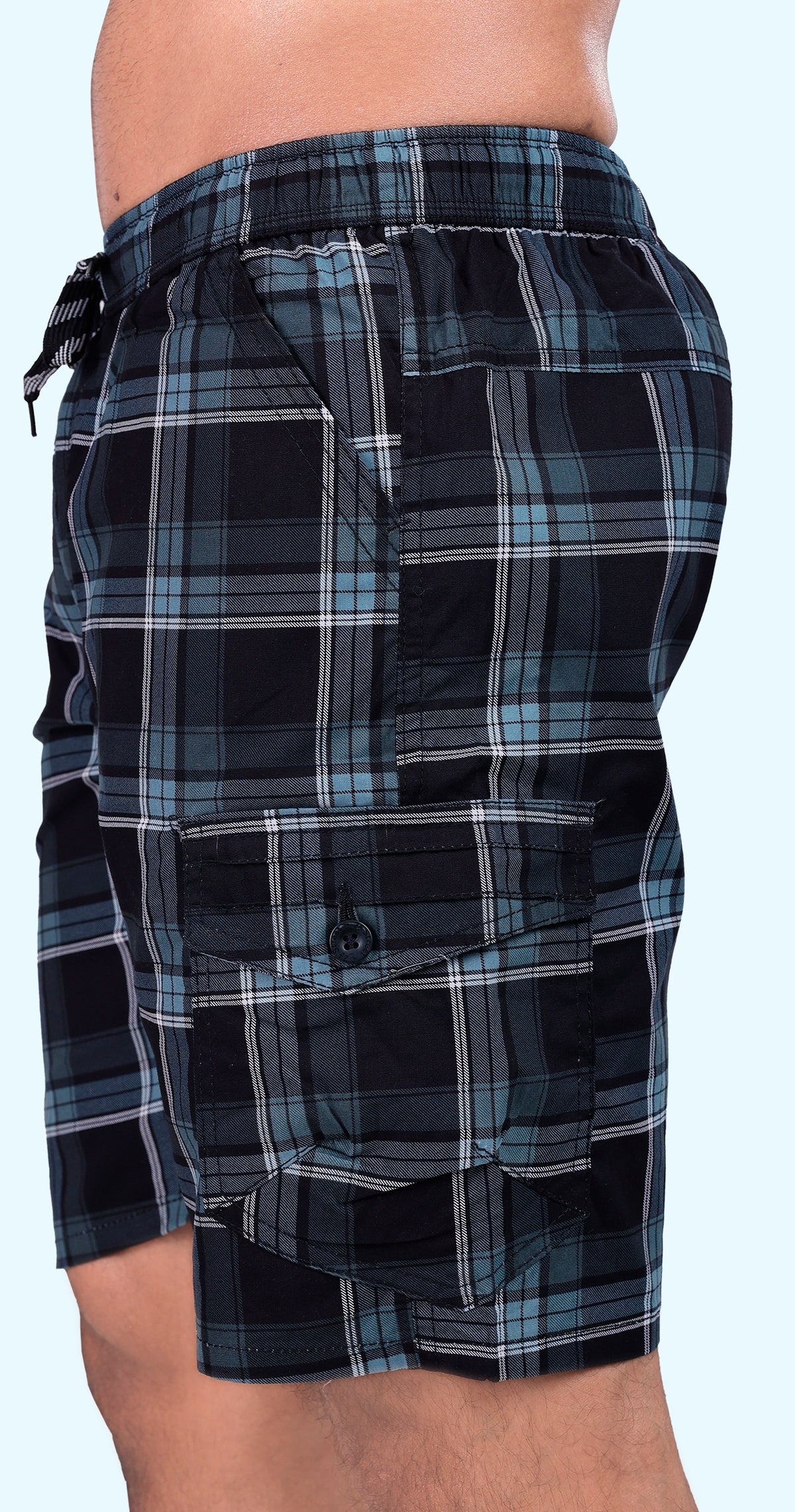 Men's Green Casual Coast Check Bermuda Comfort Cotton