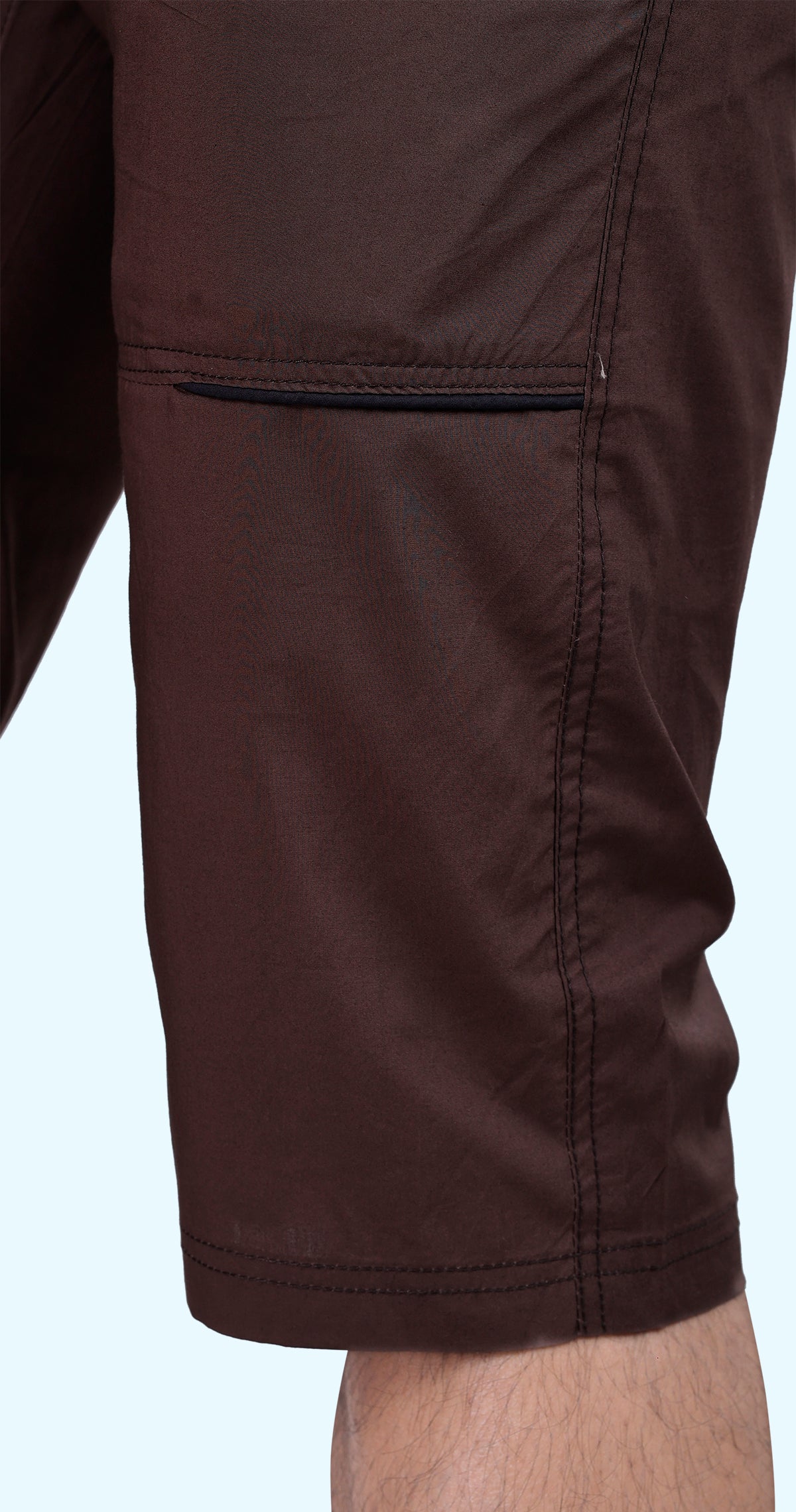 Men's Brown Urban Capri Solid Print Comfort Cotton
