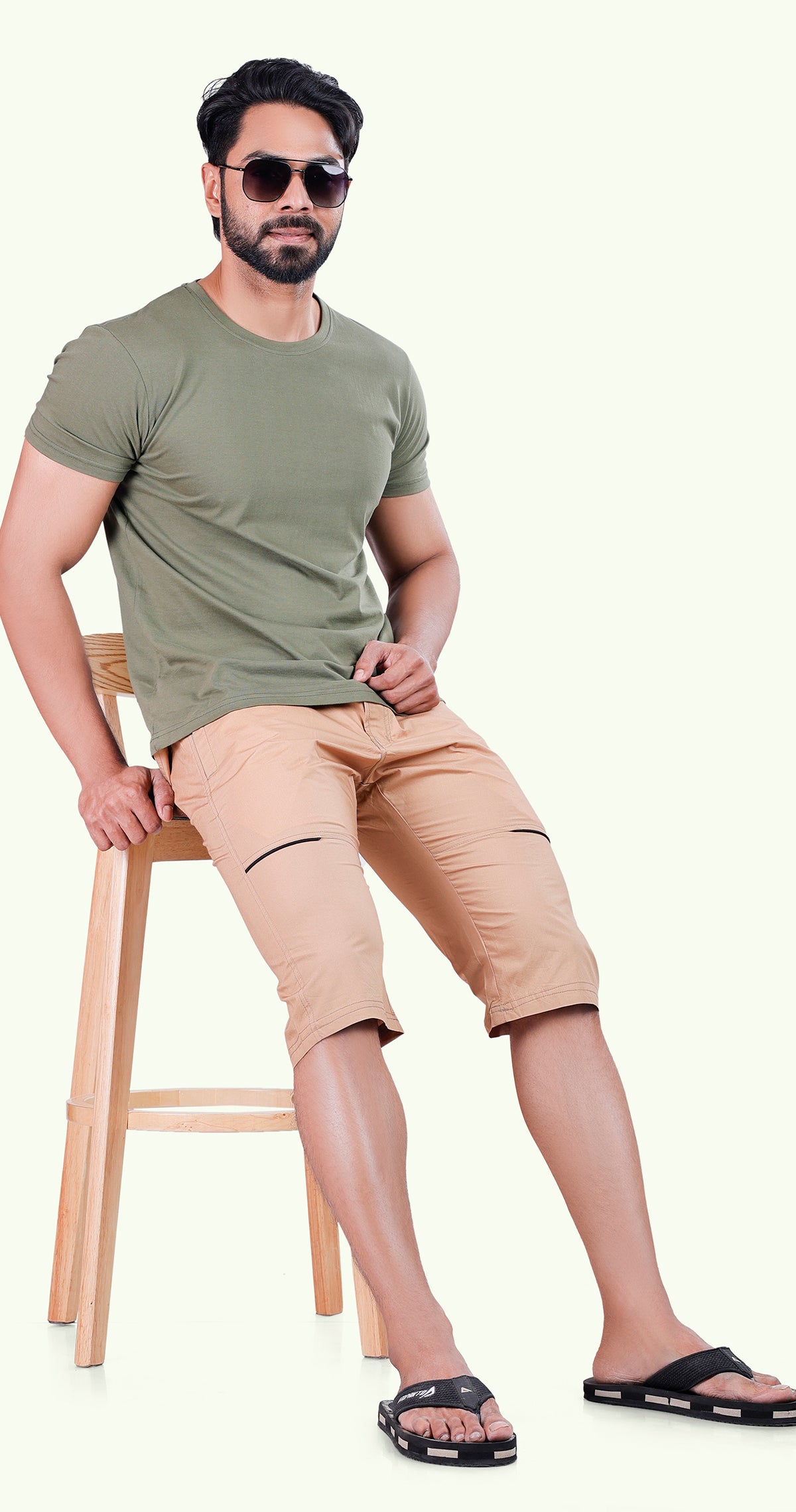 Men's Urban Capri Solid Print Comfort Cotton