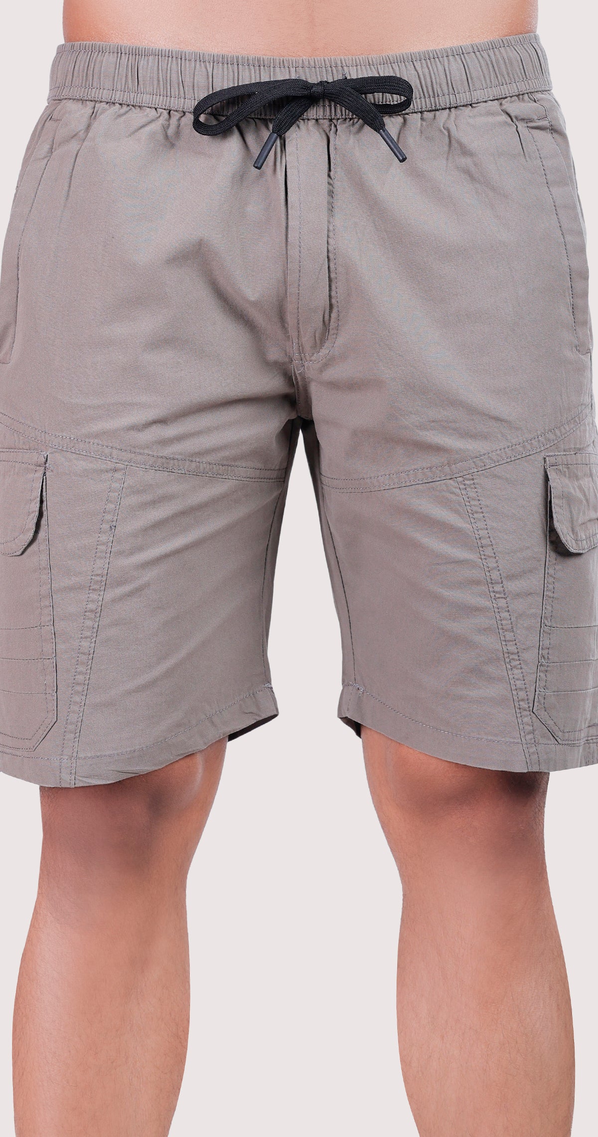 Men's Grey Paradise Path Solid Bermuda Comfort Cotton