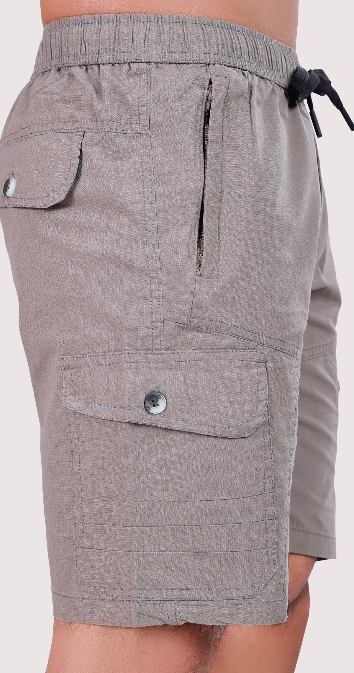 Men's Grey Paradise Path Solid Bermuda Comfort Cotton