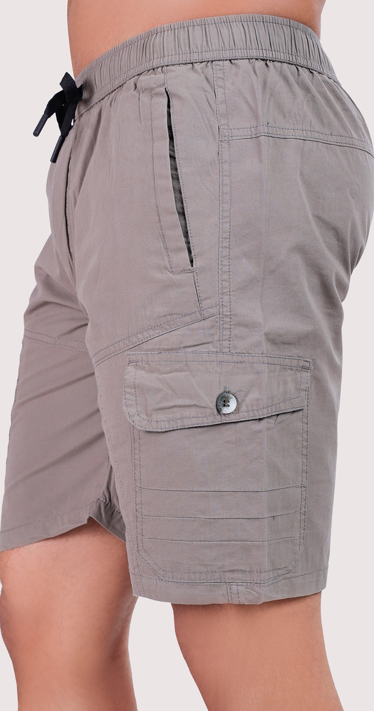 Men's Grey Paradise Path Solid Bermuda Comfort Cotton