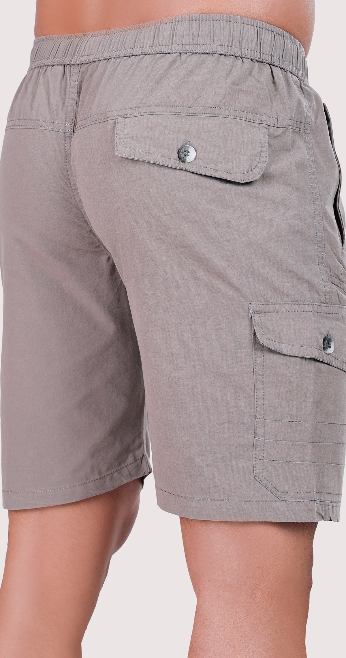 Men's Grey Paradise Path Solid Bermuda Comfort Cotton