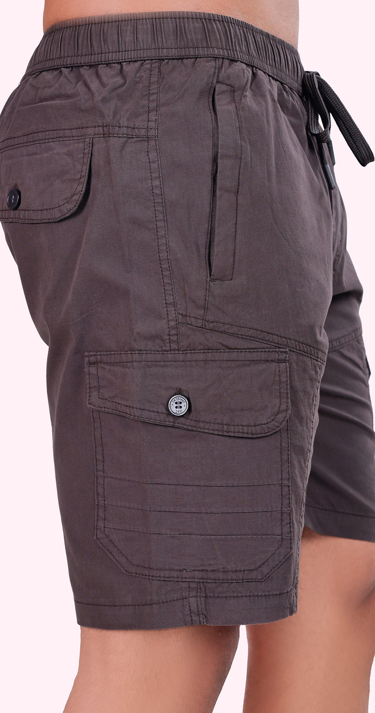 Men's Brown Paradise Path Solid Bermuda Comfort Cotton