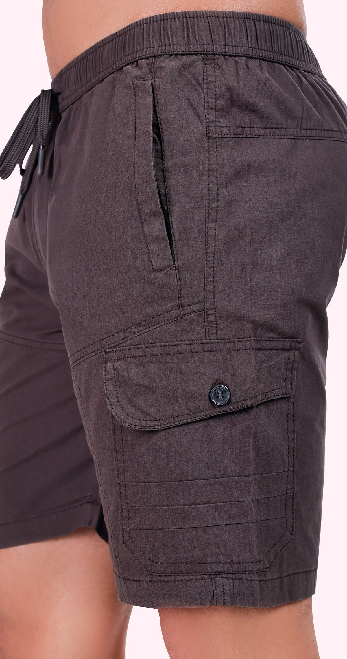 Men's Brown Paradise Path Solid Bermuda Comfort Cotton