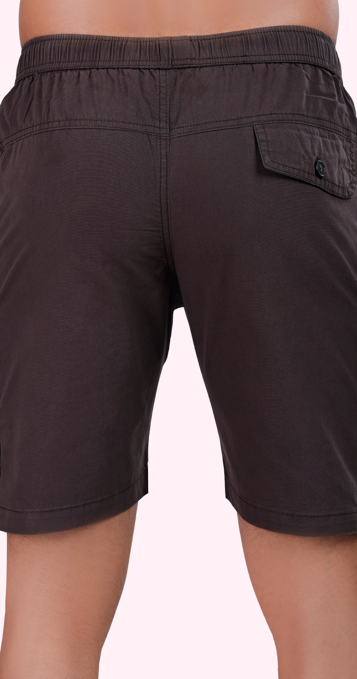 Men's Brown Paradise Path Solid Bermuda Comfort Cotton