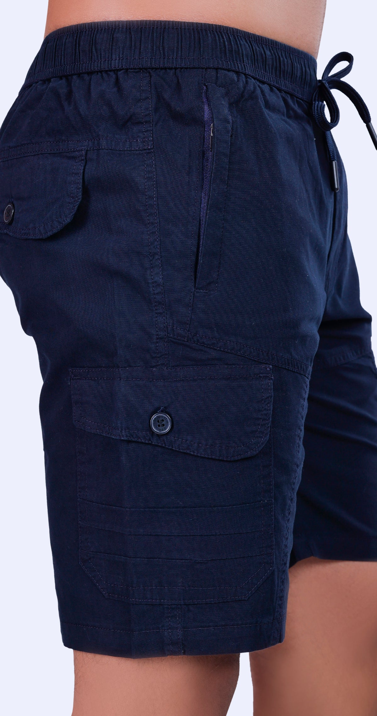 Men's Blue Paradise Path Solid Bermuda Comfort Cotton