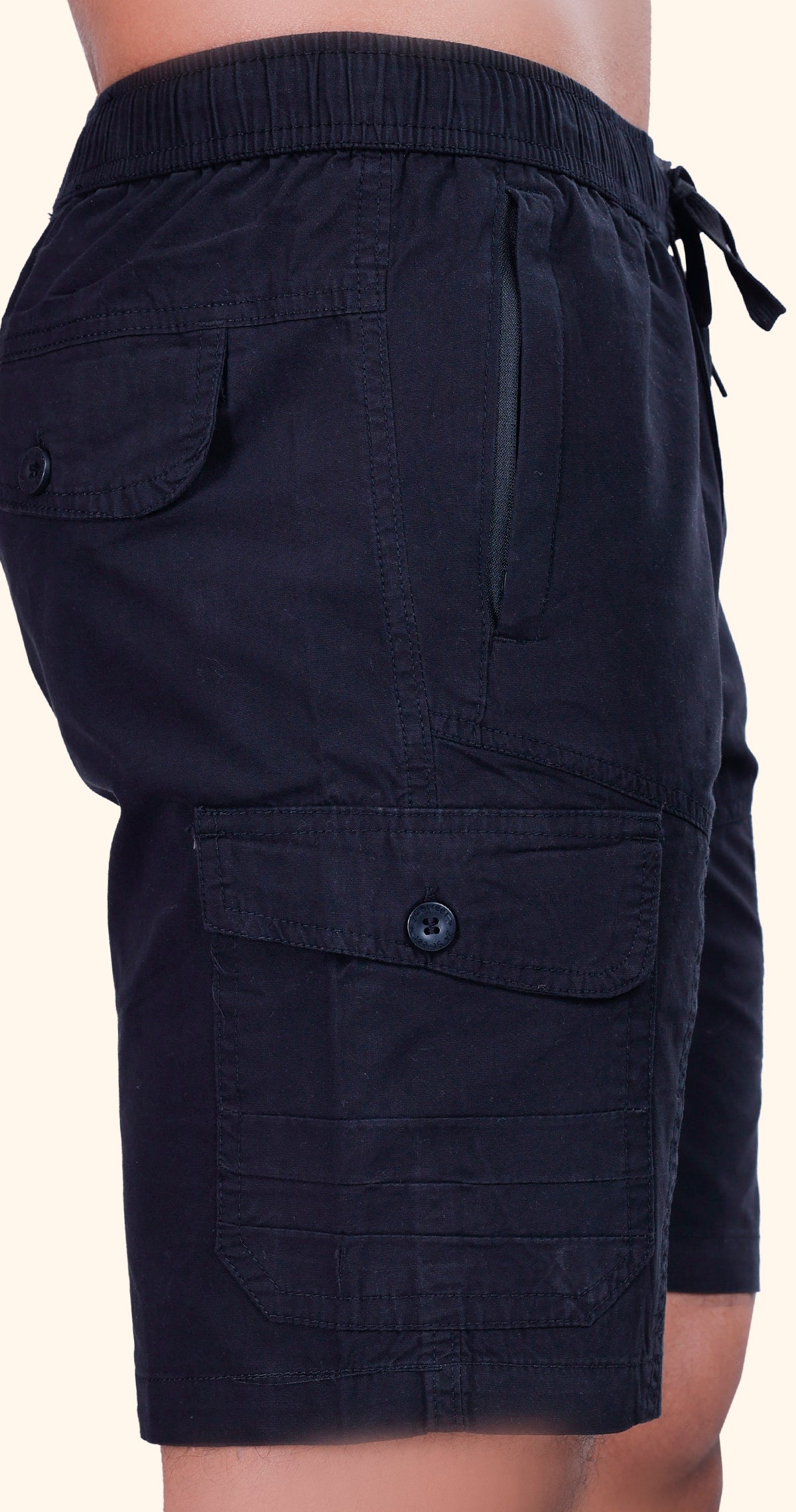 Men's Black Paradise Path Solid Bermuda Comfort Cotton