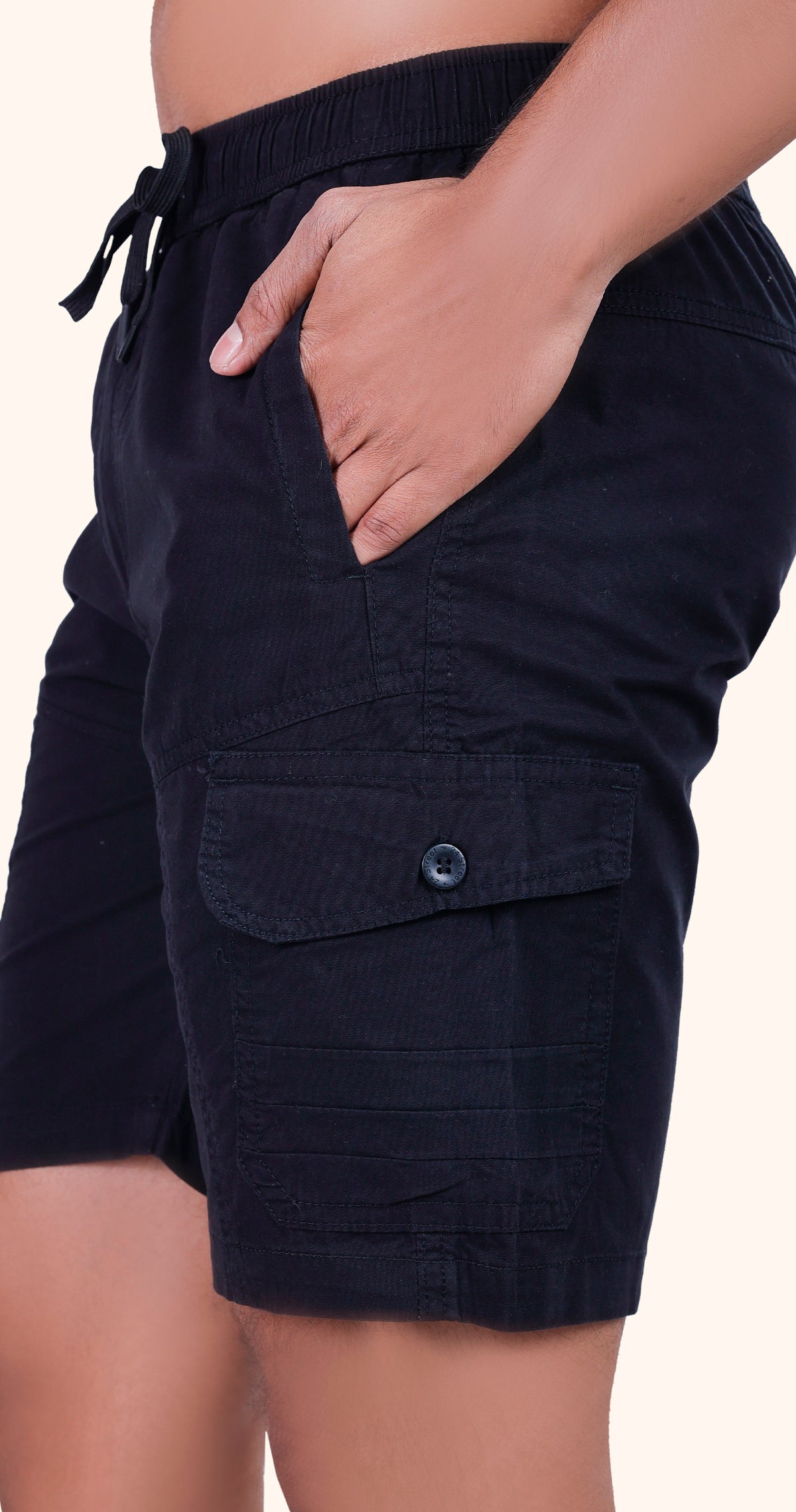 Men's Black Paradise Path Solid Bermuda Comfort Cotton