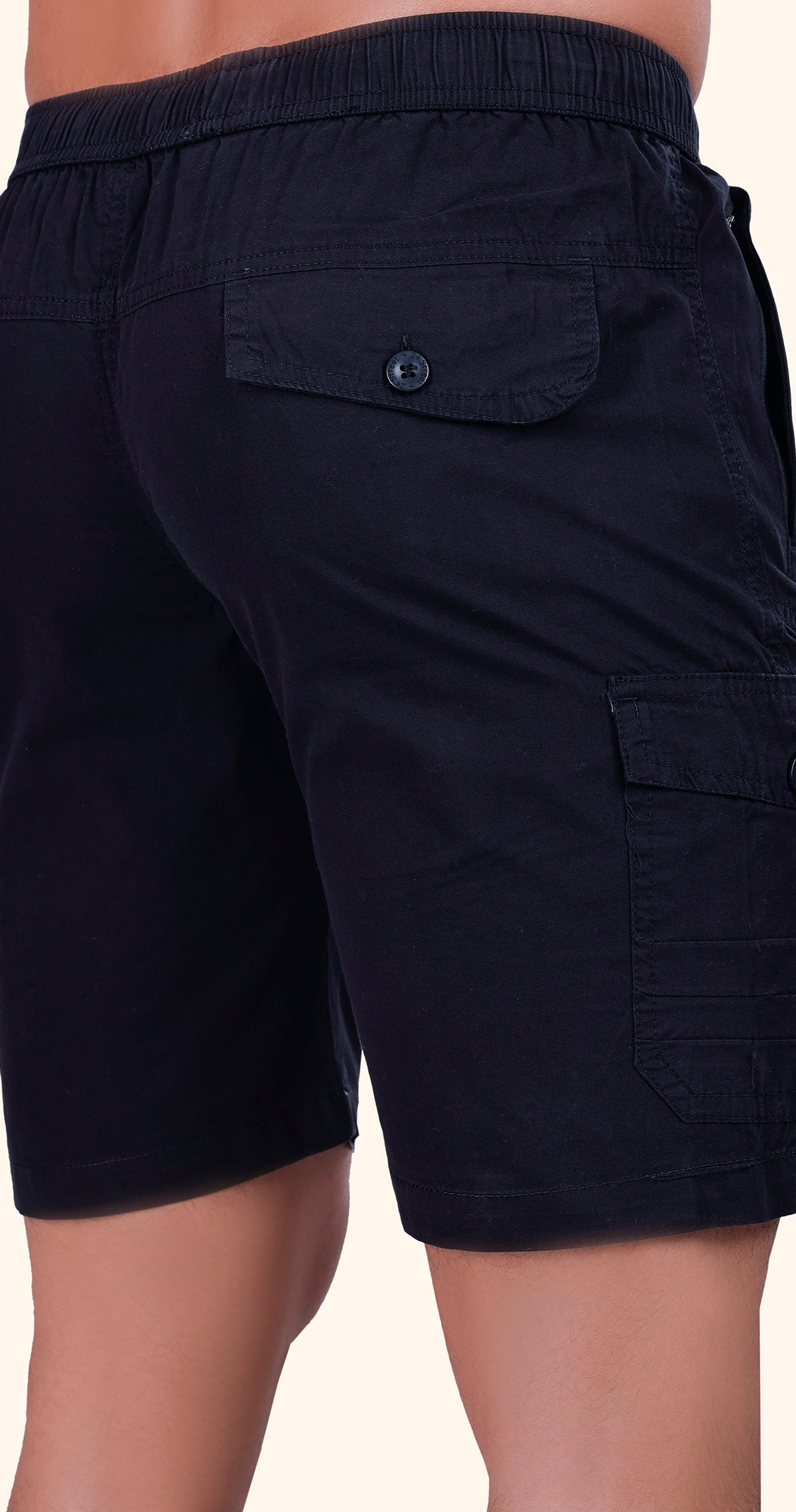 Men's Black Paradise Path Solid Bermuda Comfort Cotton