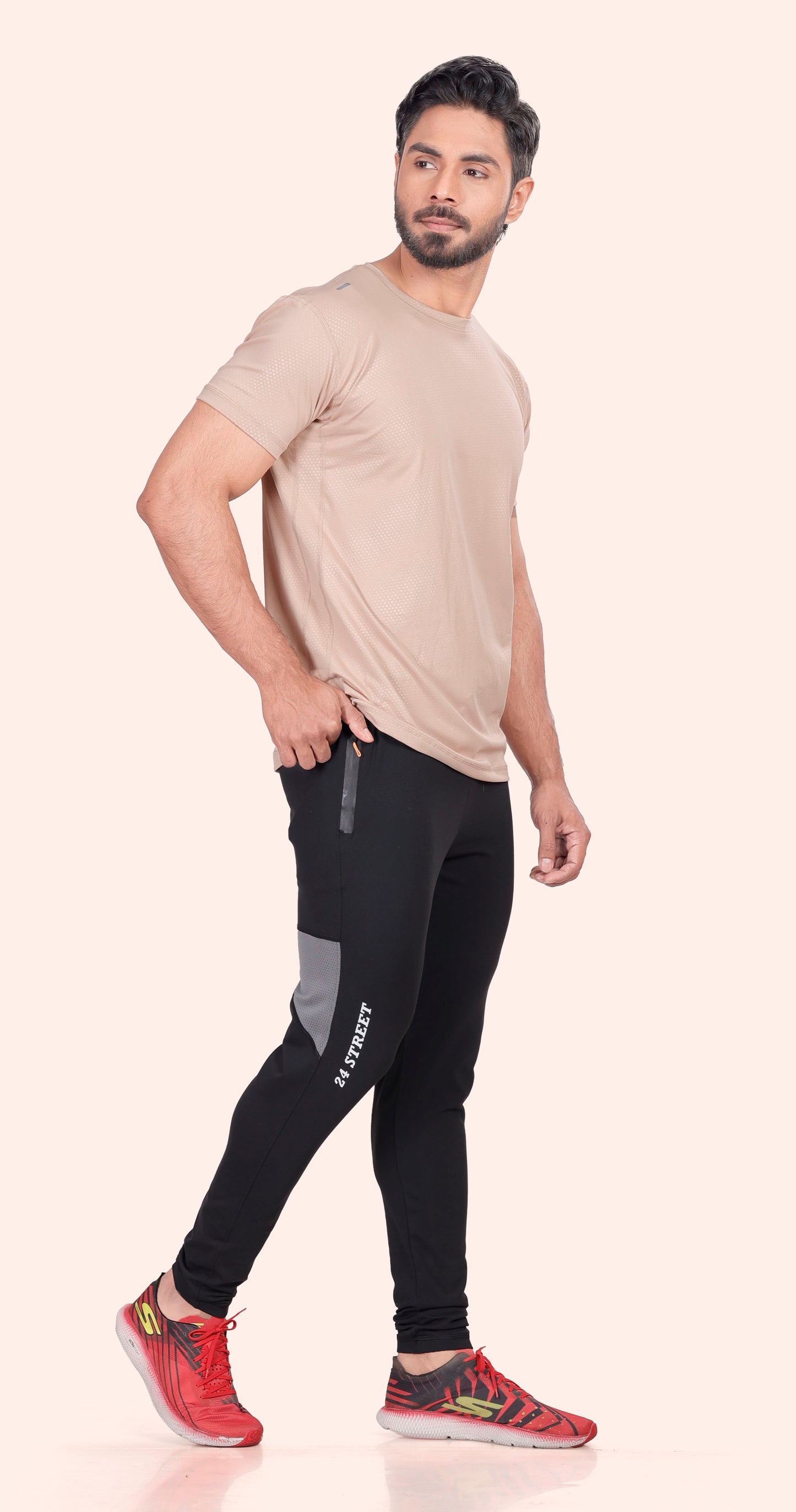 Men's Black Flex Flow Sports Pants Soild sweat Control