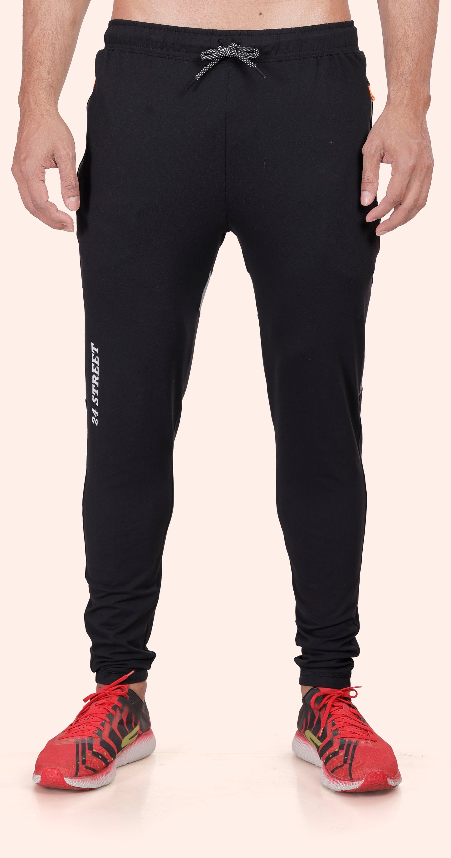 Men's Black Flex Flow Sports Pants Soild sweat Control