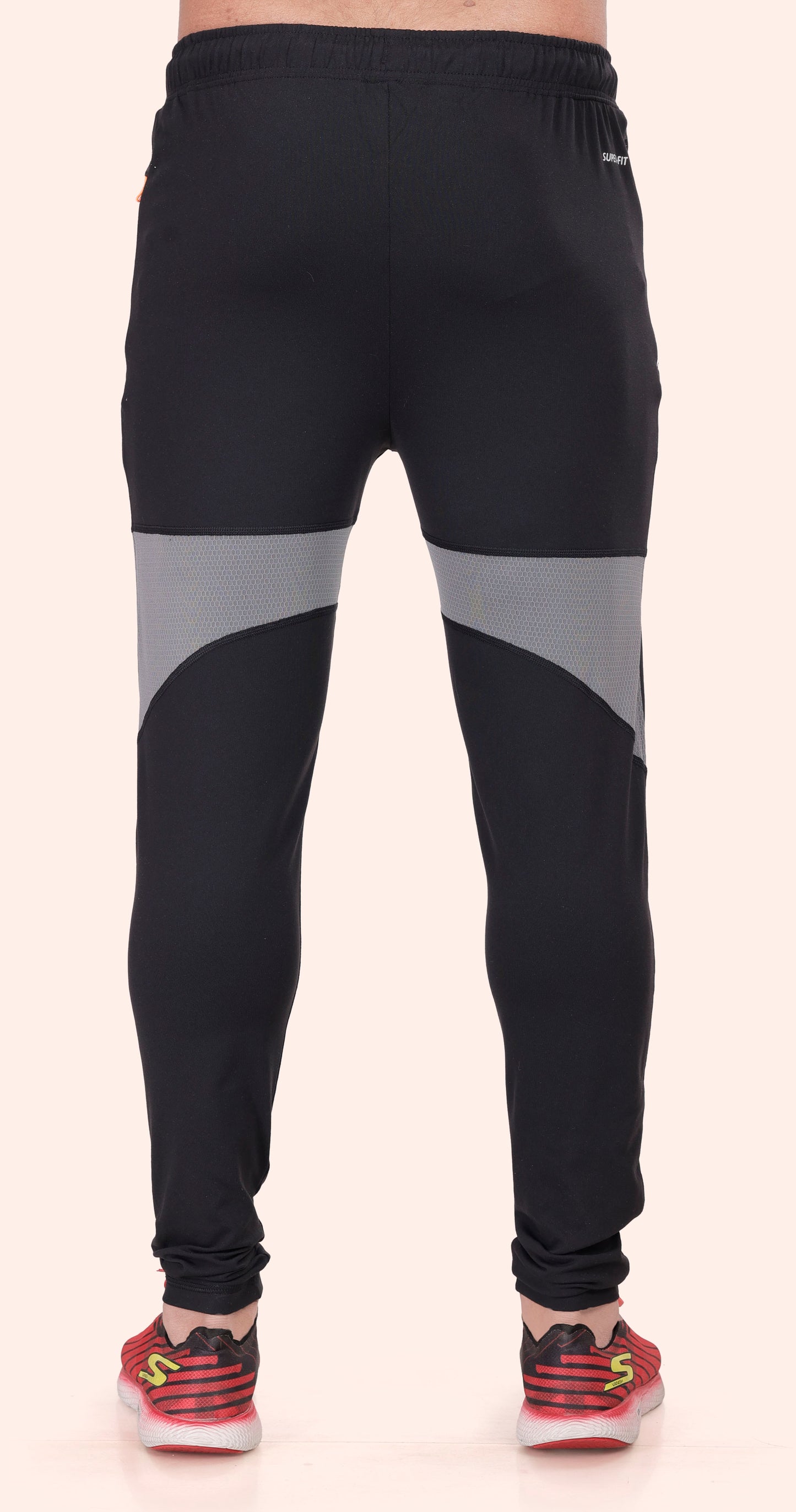 Men's Black Flex Flow Sports Pants Soild sweat Control