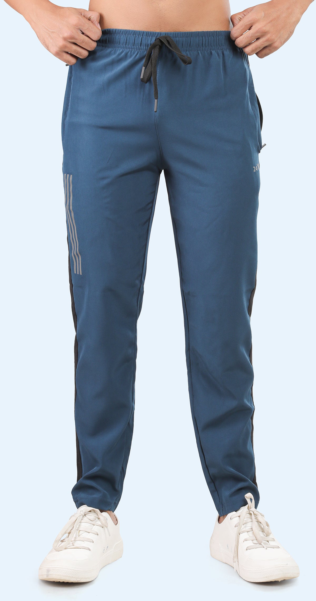 Men's Slate Blue Active Stride Sports Pants Soild sweat Control