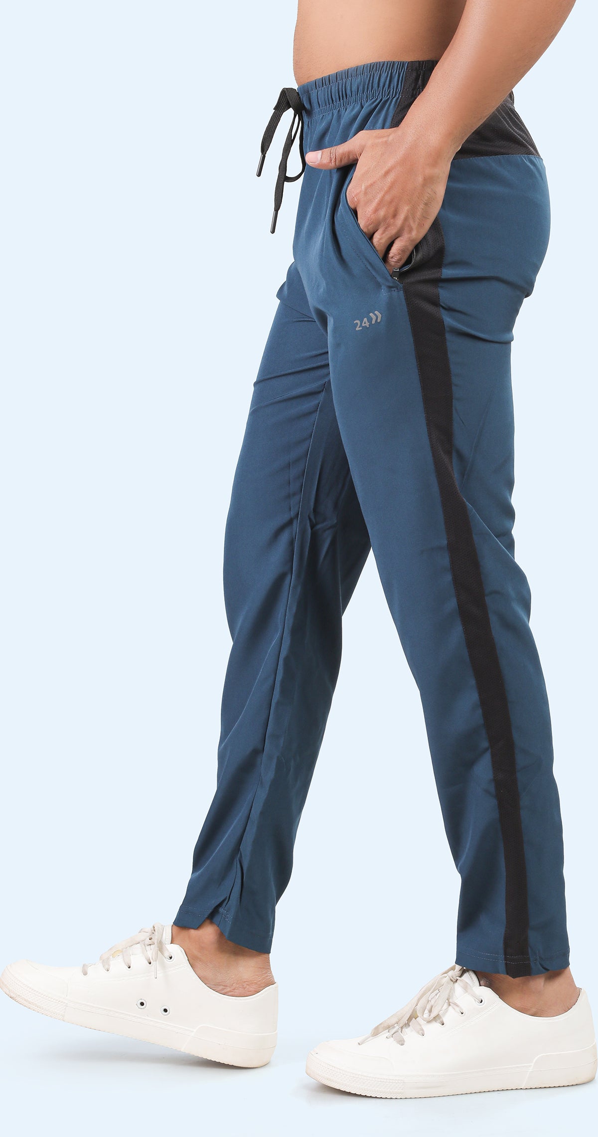 Men's Slate Blue Active Stride Sports Pants Soild sweat Control